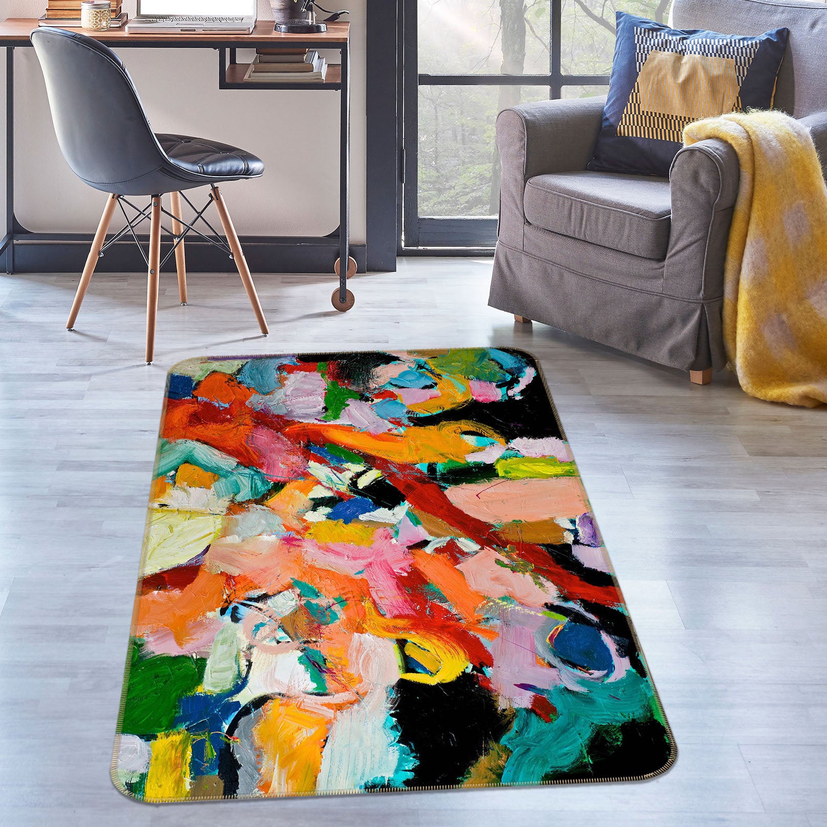 3D Forest Doodle 1024 Allan P. Friedlander Rug Non Slip Rug Mat