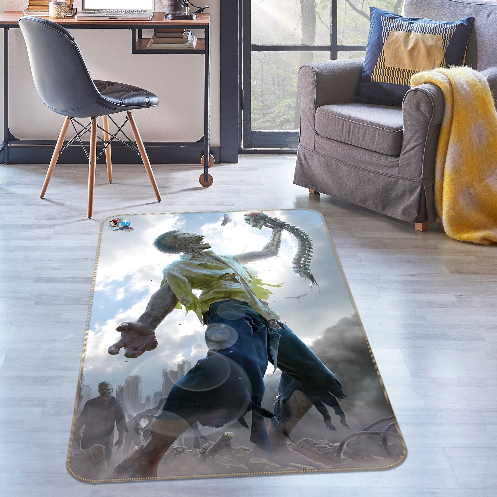 3D Monster Man 4147 Tom Wood Rug Non Slip Rug Mat