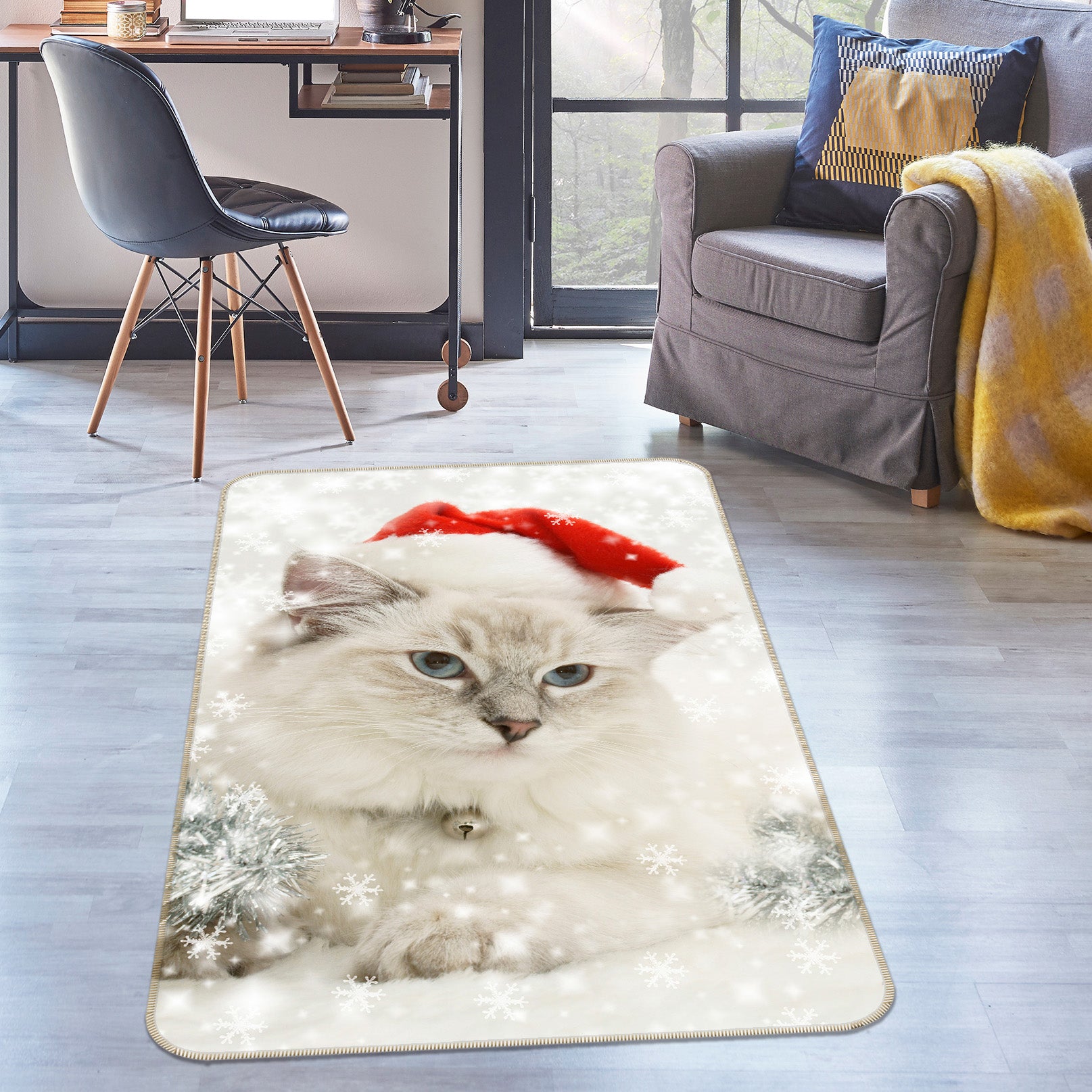 3D Snow White Kitten 188 Animal Non Slip Rug Mat