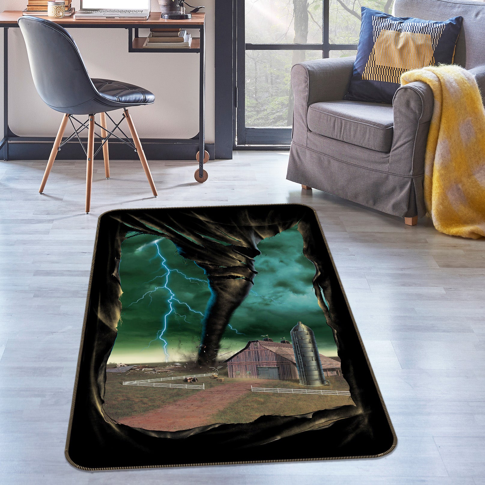 3D Tornado Breakthrough 1078 Vincent Hie Rug Non Slip Rug Mat