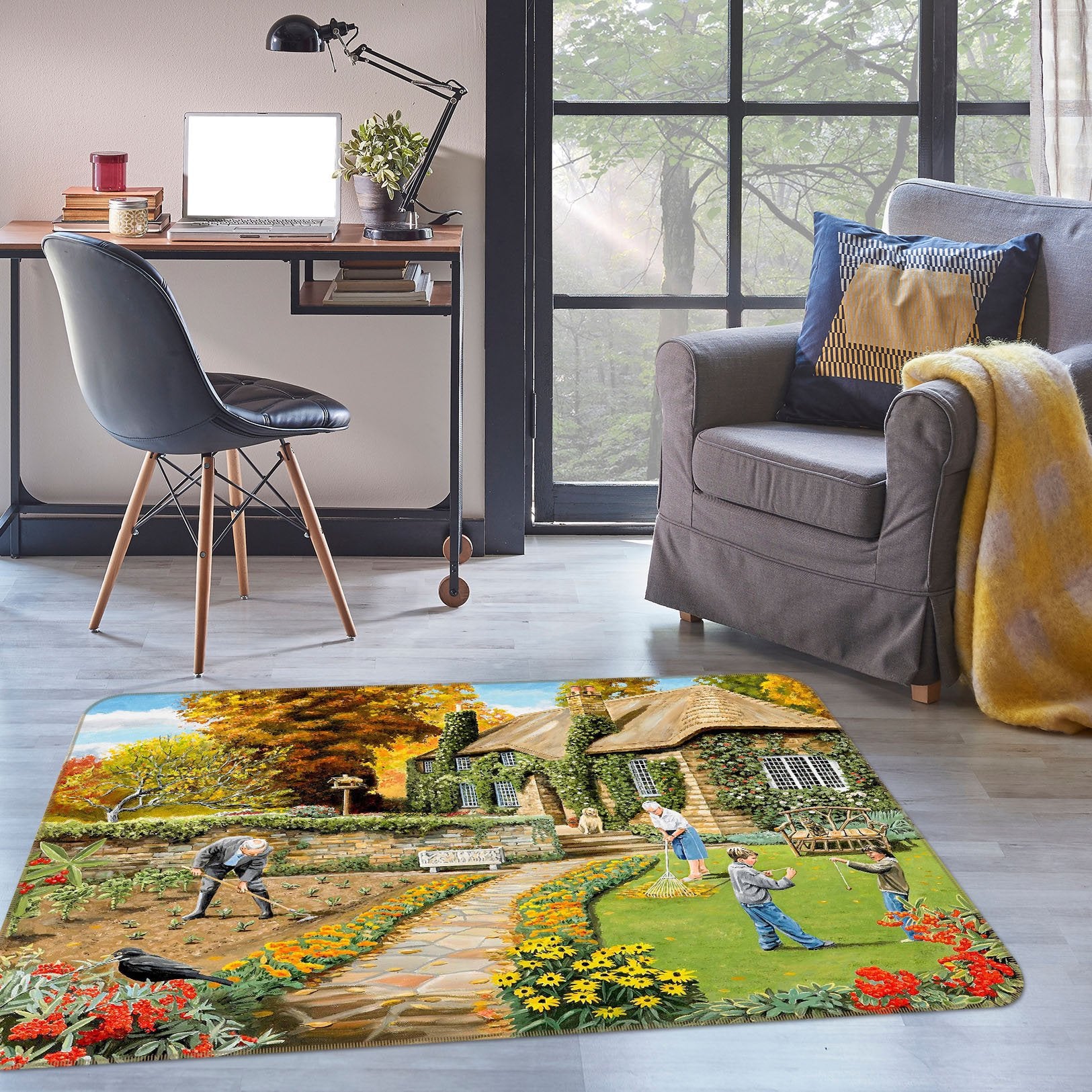3D Autumn Garden 1055 Trevor Mitchell Rug Non Slip Rug Mat Mat AJ Creativity Home 