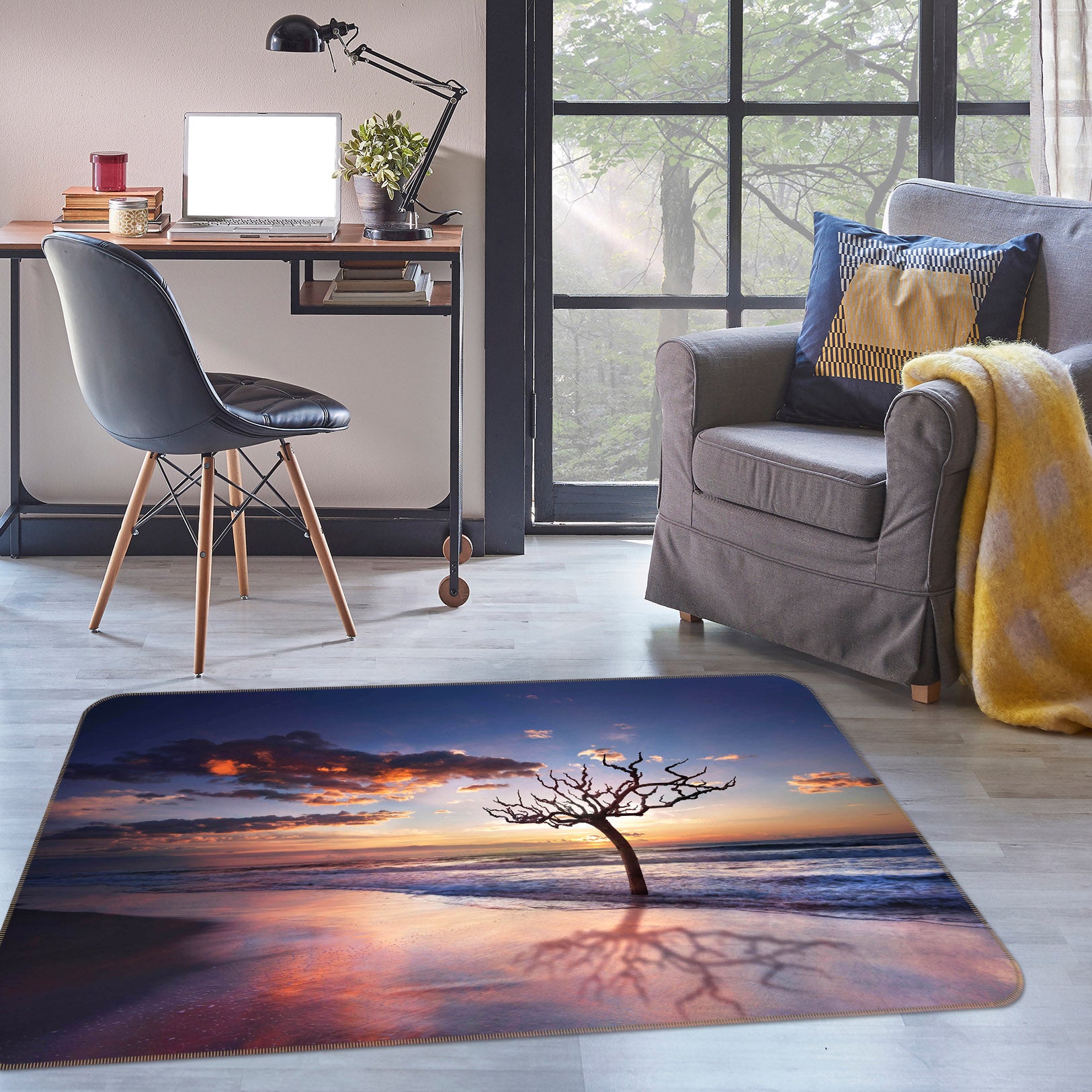 3D Sea Tree 1167 Marco Carmassi Rug Non Slip Rug Mat