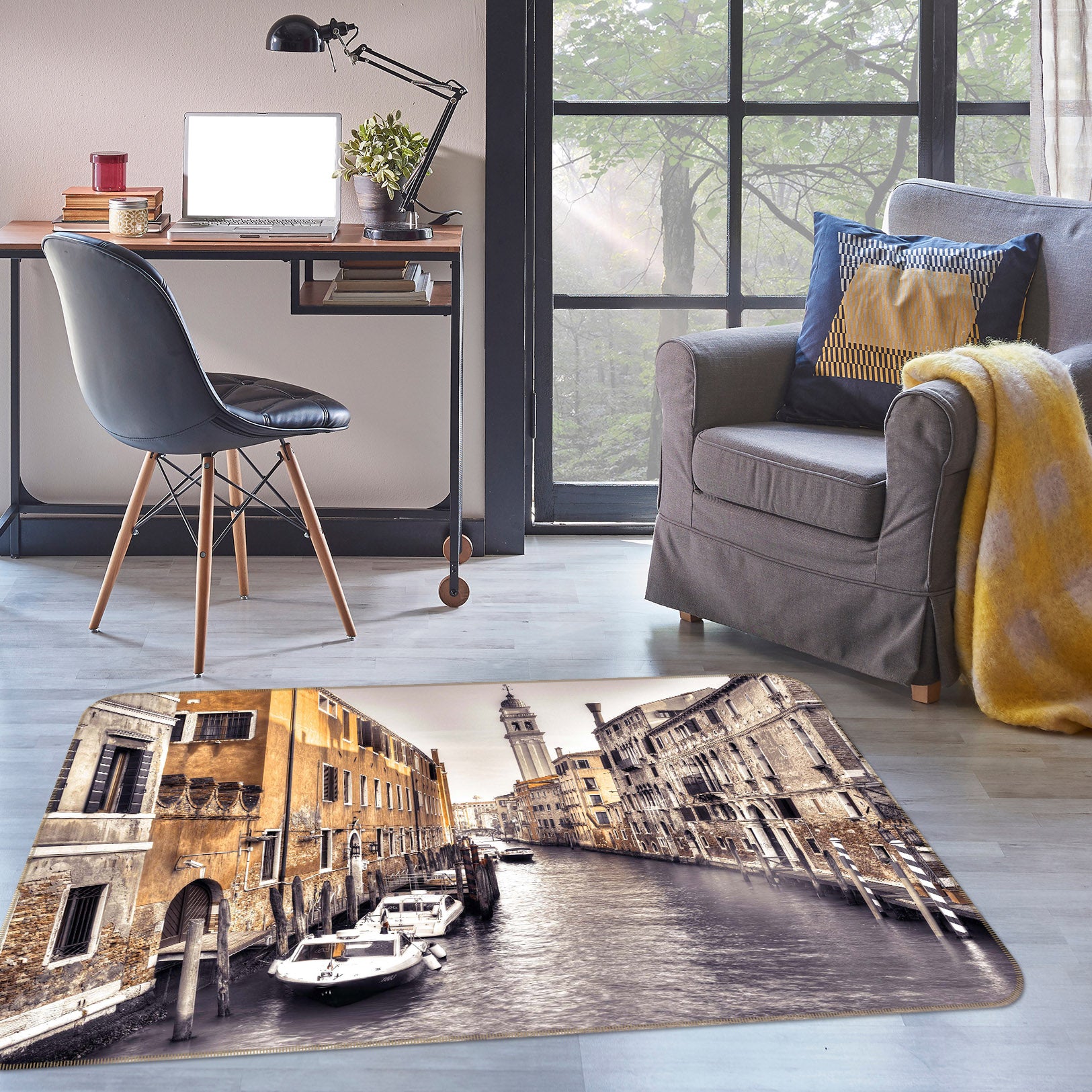 3D Venice River 1004 Assaf Frank Rug Non Slip Rug Mat