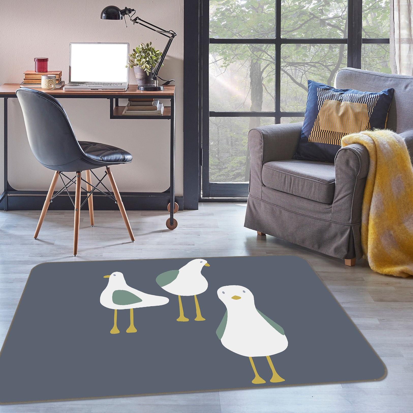 3D Cute Chick 1104 Jillian Helvey Rug Non Slip Rug Mat