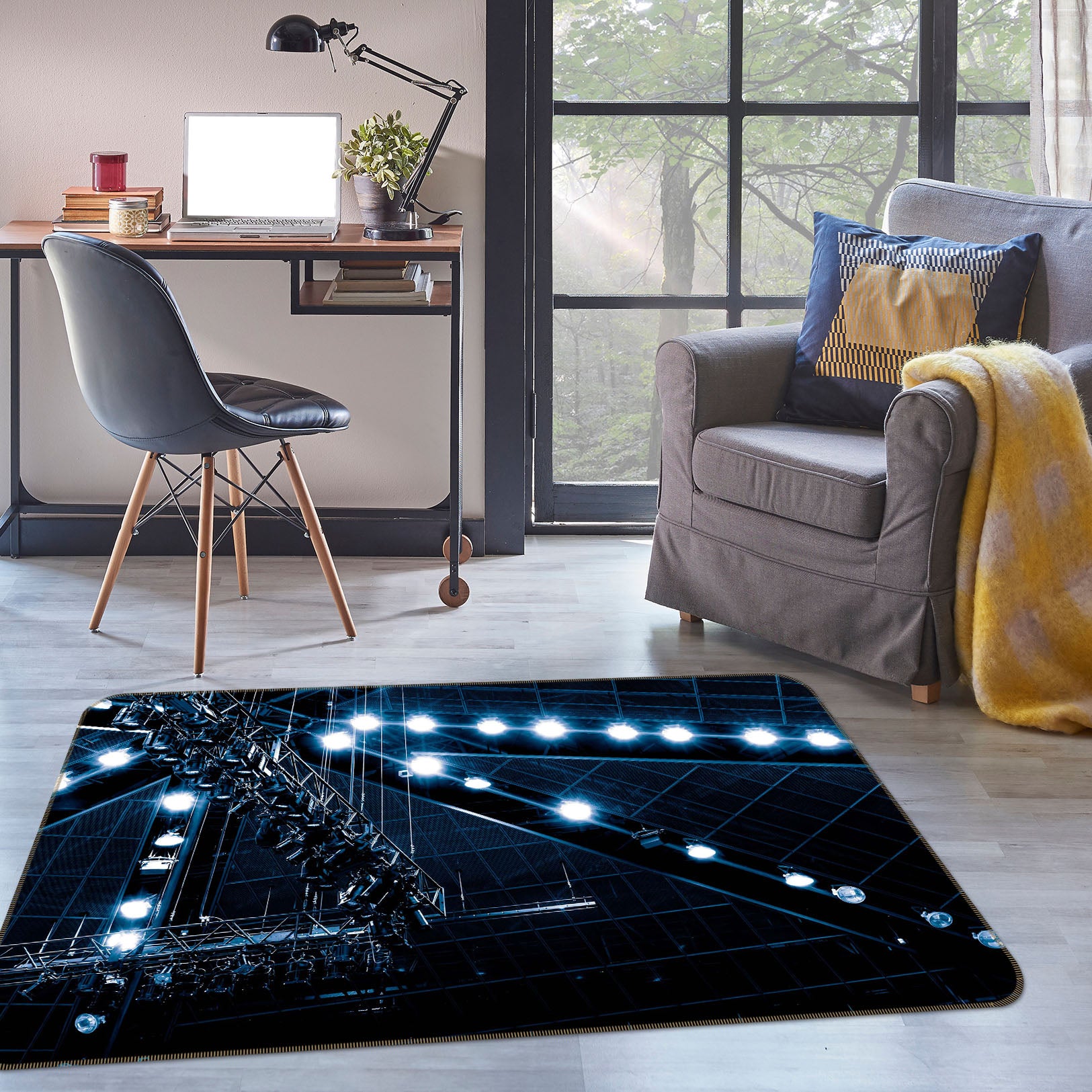 3D Bright Light 1003 Noirblanc777 Rug Non Slip Rug Mat
