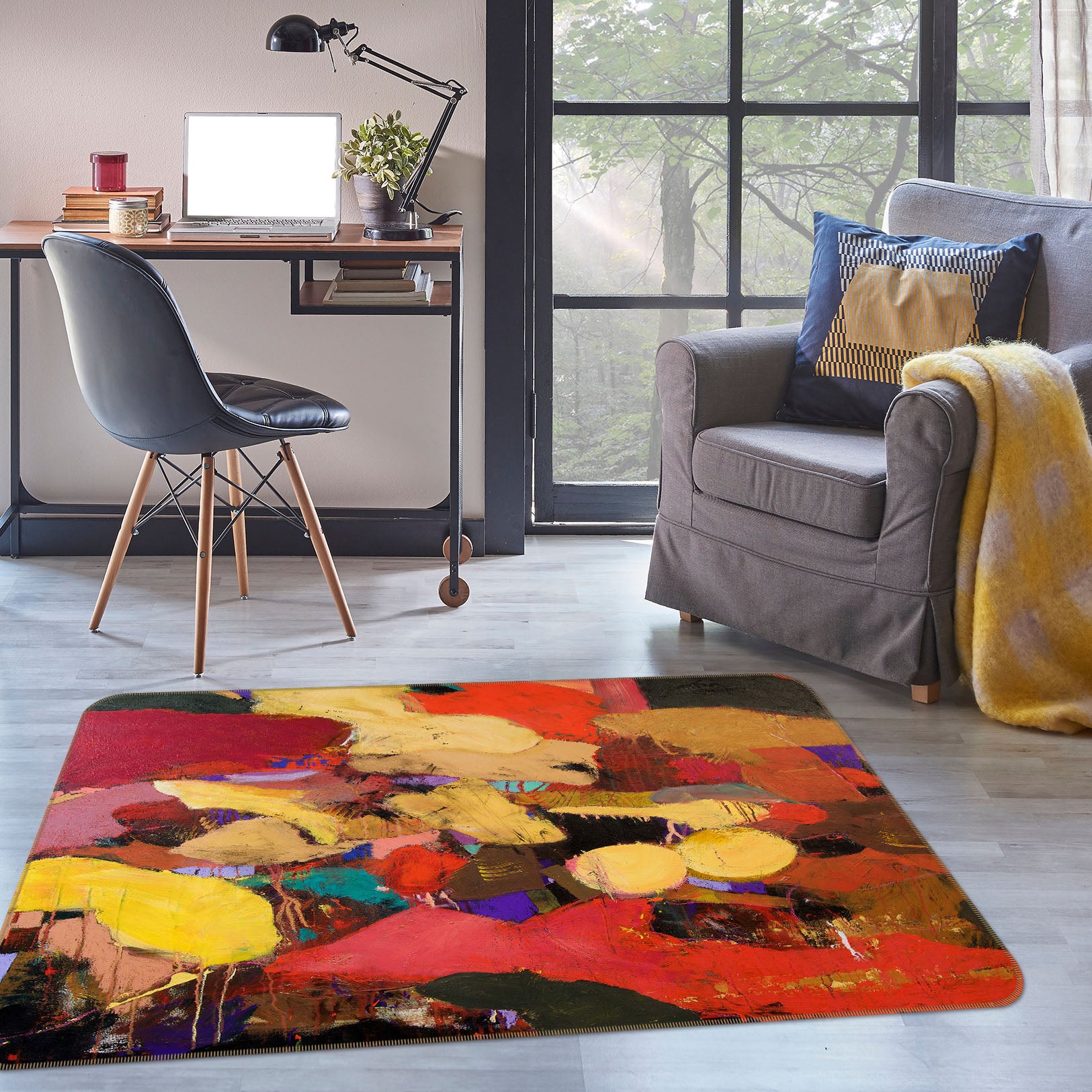 3D Abstract Art 1075 Allan P. Friedlander Rug Non Slip Rug Mat