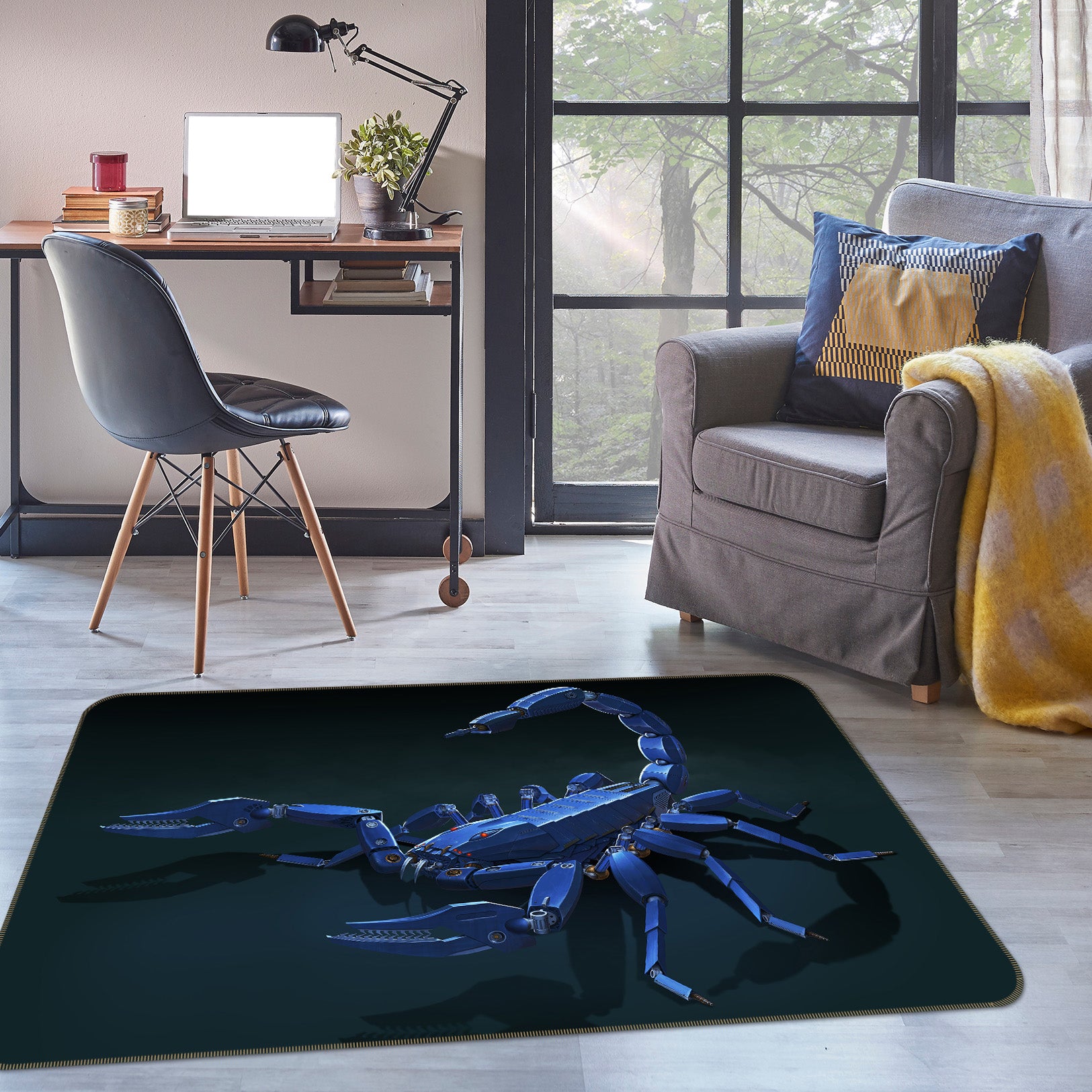 3D Metal Scorpion 1094 Vincent Hie Rug Non Slip Rug Mat
