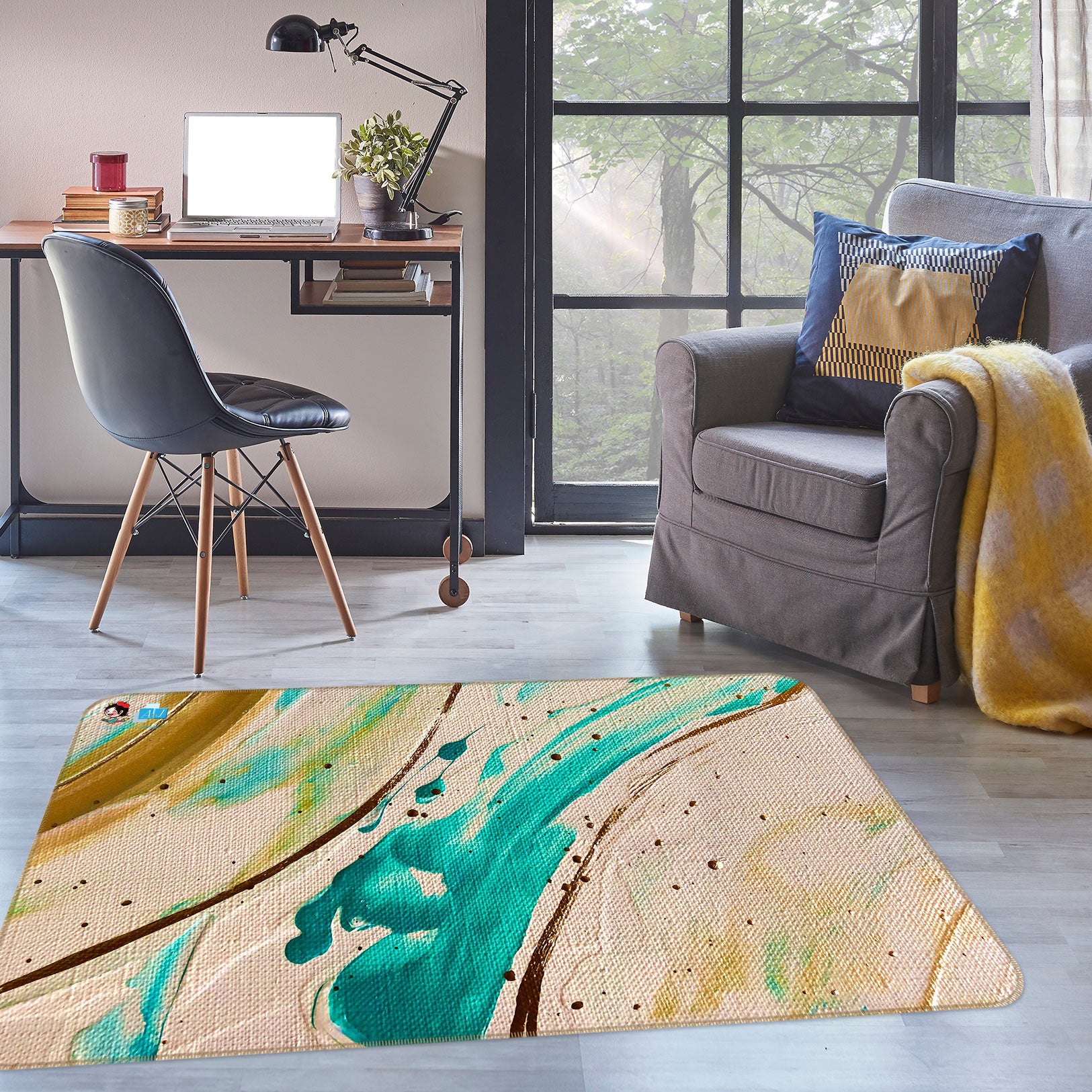 3D Watercolor 1112 Skromova Marina Rug Non Slip Rug Mat