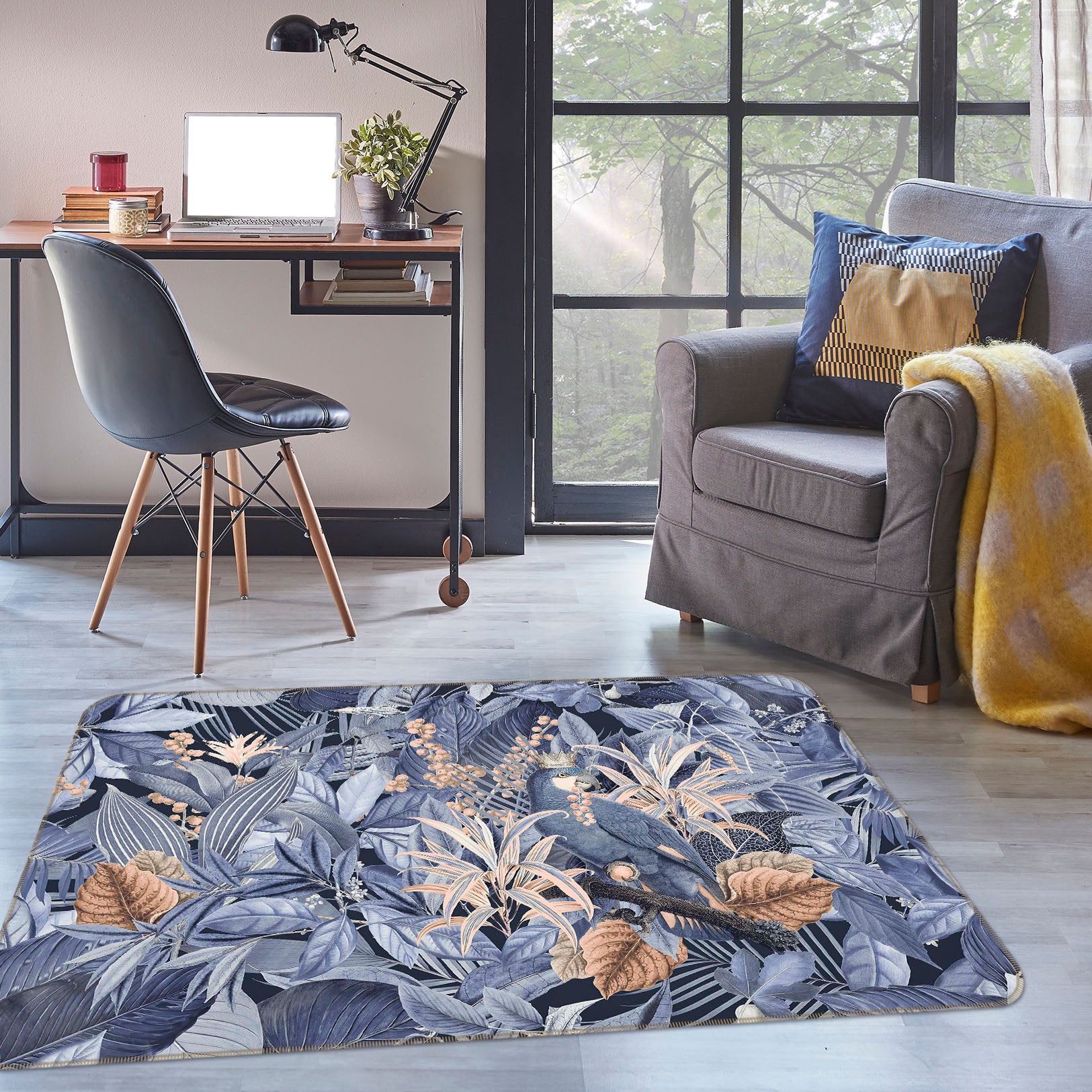 3D Golden Leaves 1005 Andrea haase Rug Non Slip Rug Mat