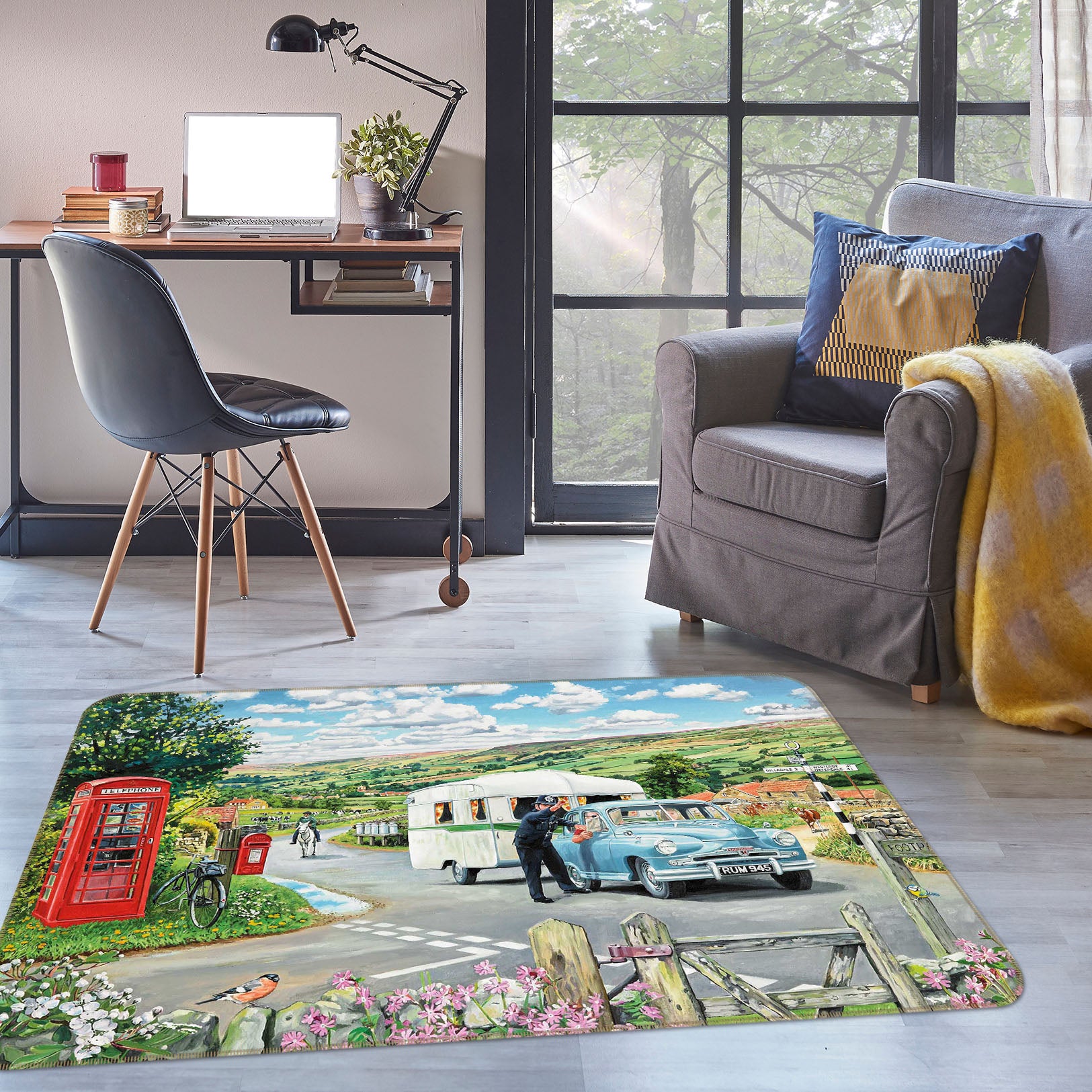 3D Directions 1070 Trevor Mitchell Rug Non Slip Rug Mat