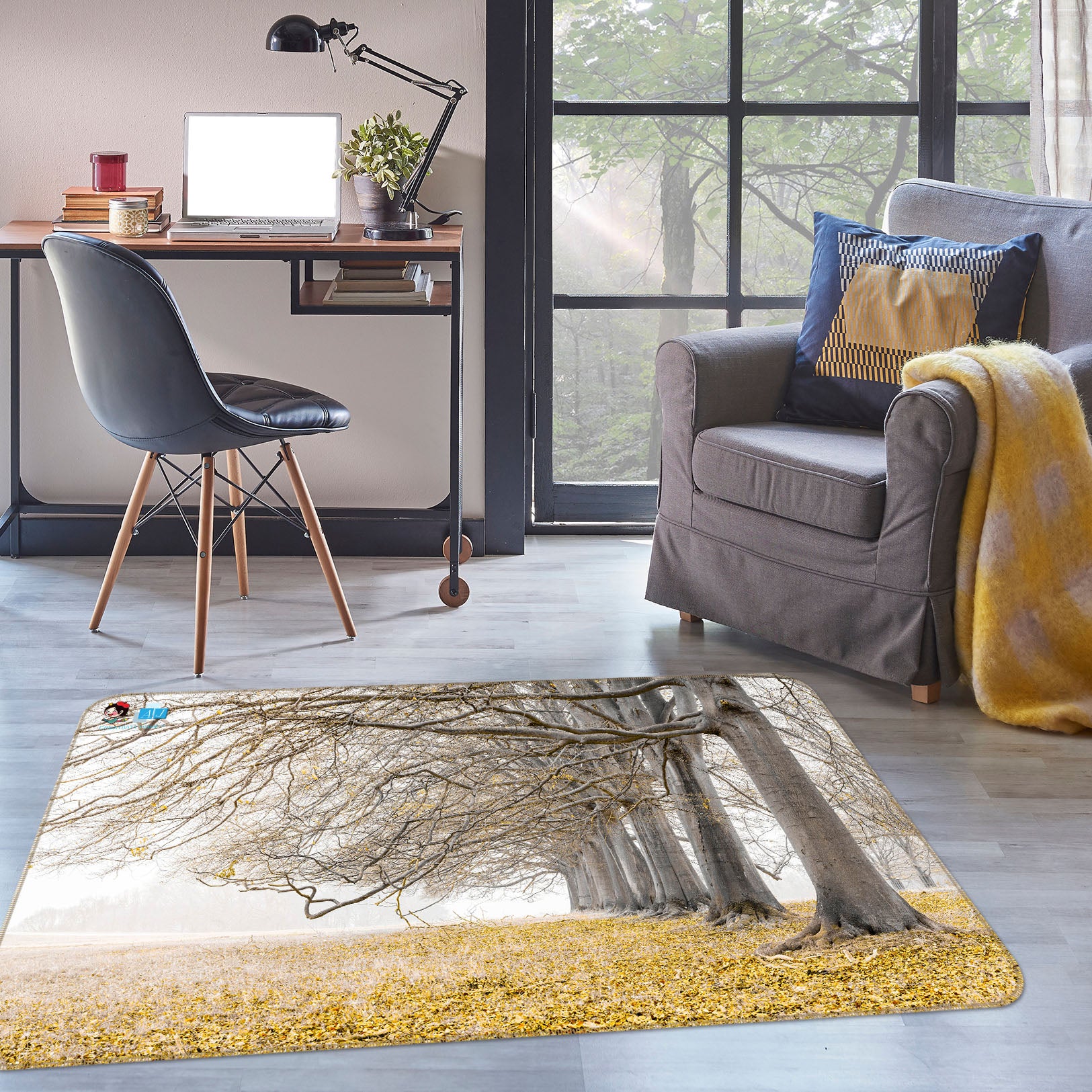 3D Autumn Leaves 6756 Assaf Frank Rug Non Slip Rug Mat