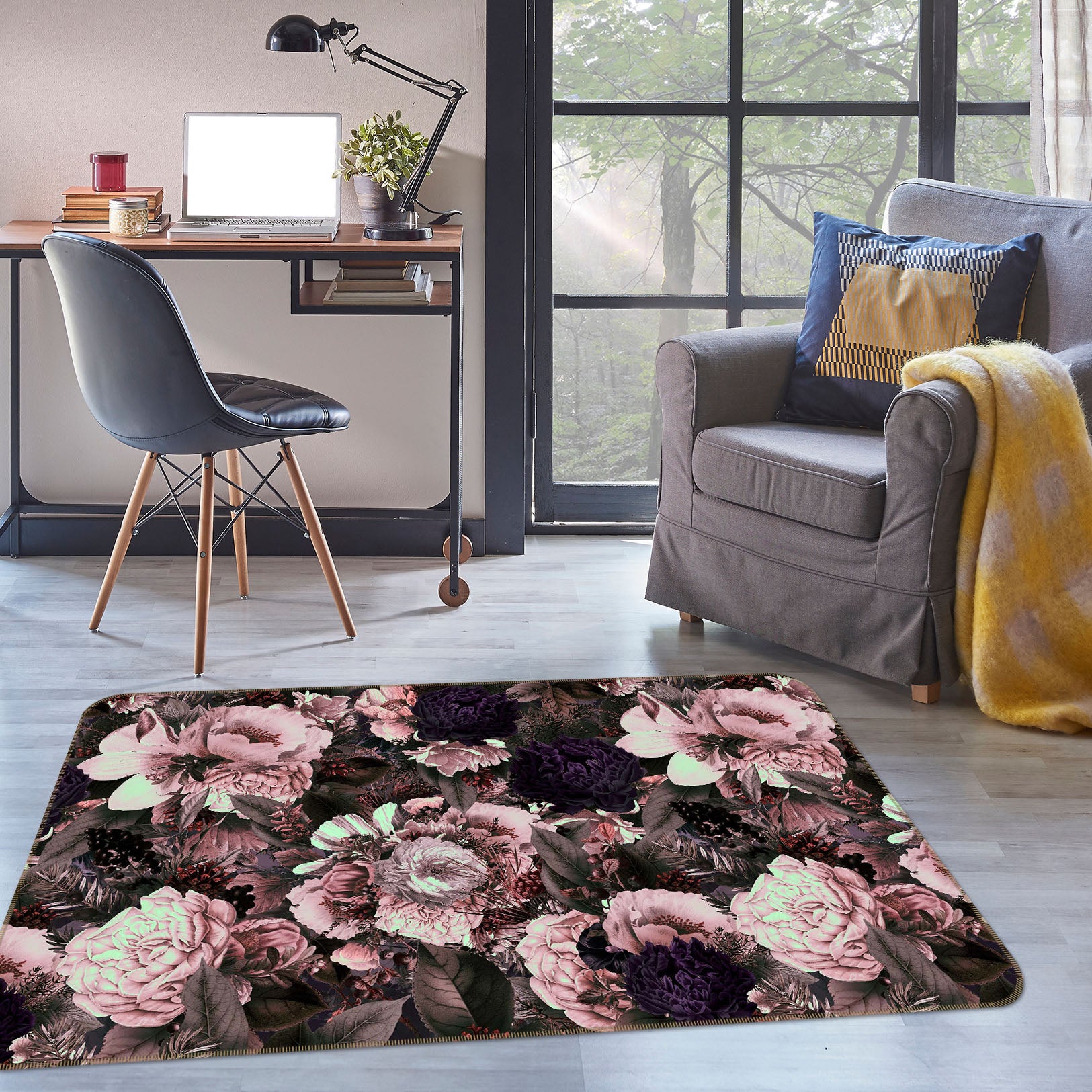 3D Brilliant Flowers 162 Uta Naumann Rug Non Slip Rug Mat
