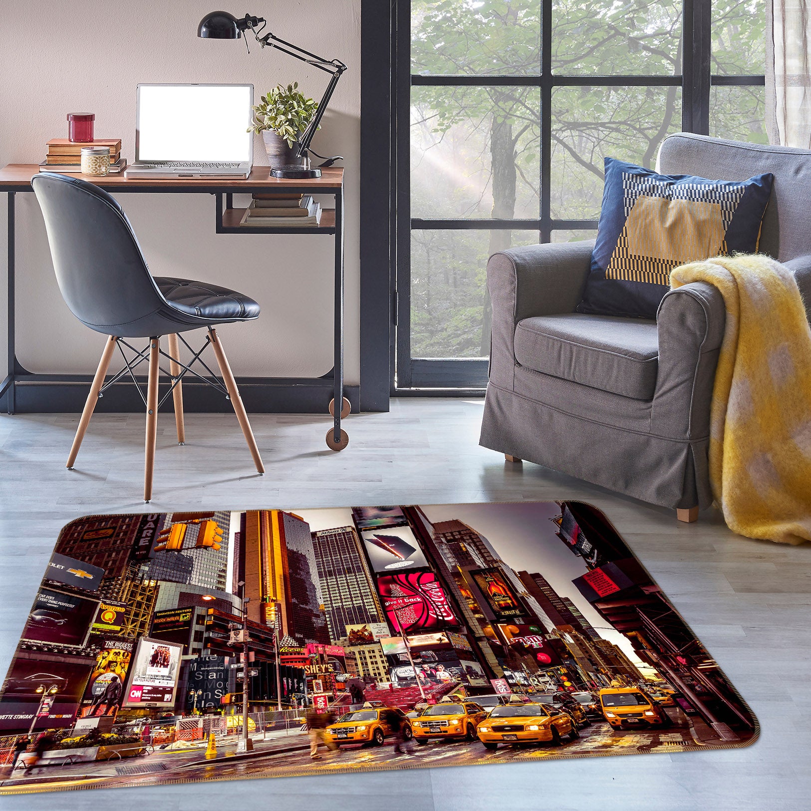 3D New York Lights 1006 Assaf Frank Rug Non Slip Rug Mat