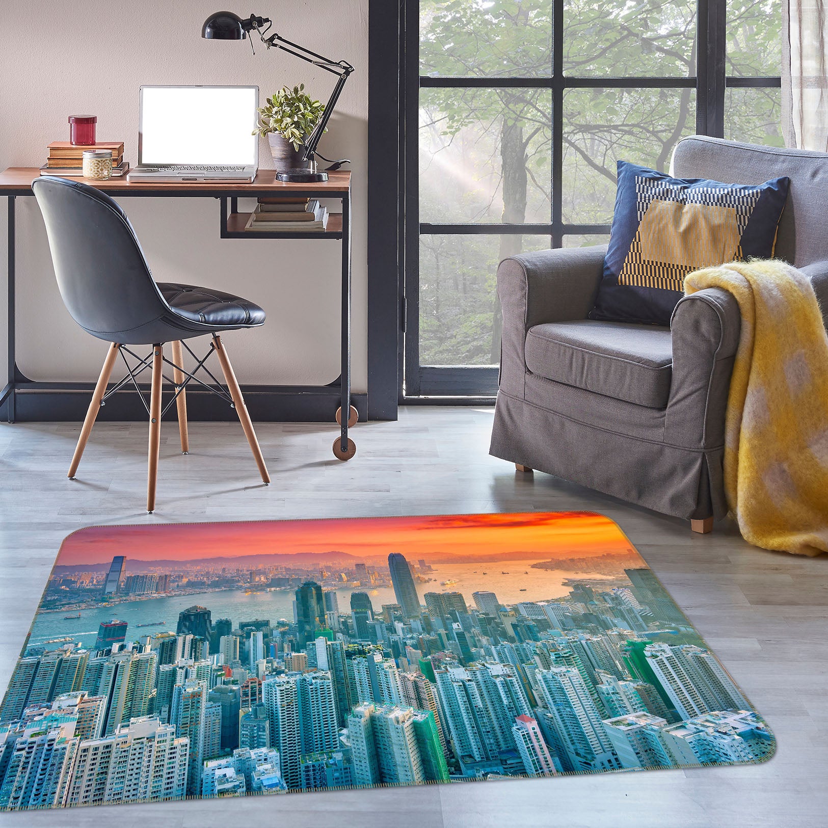 3D Tall Building 1102 Marco Carmassi Rug Non Slip Rug Mat