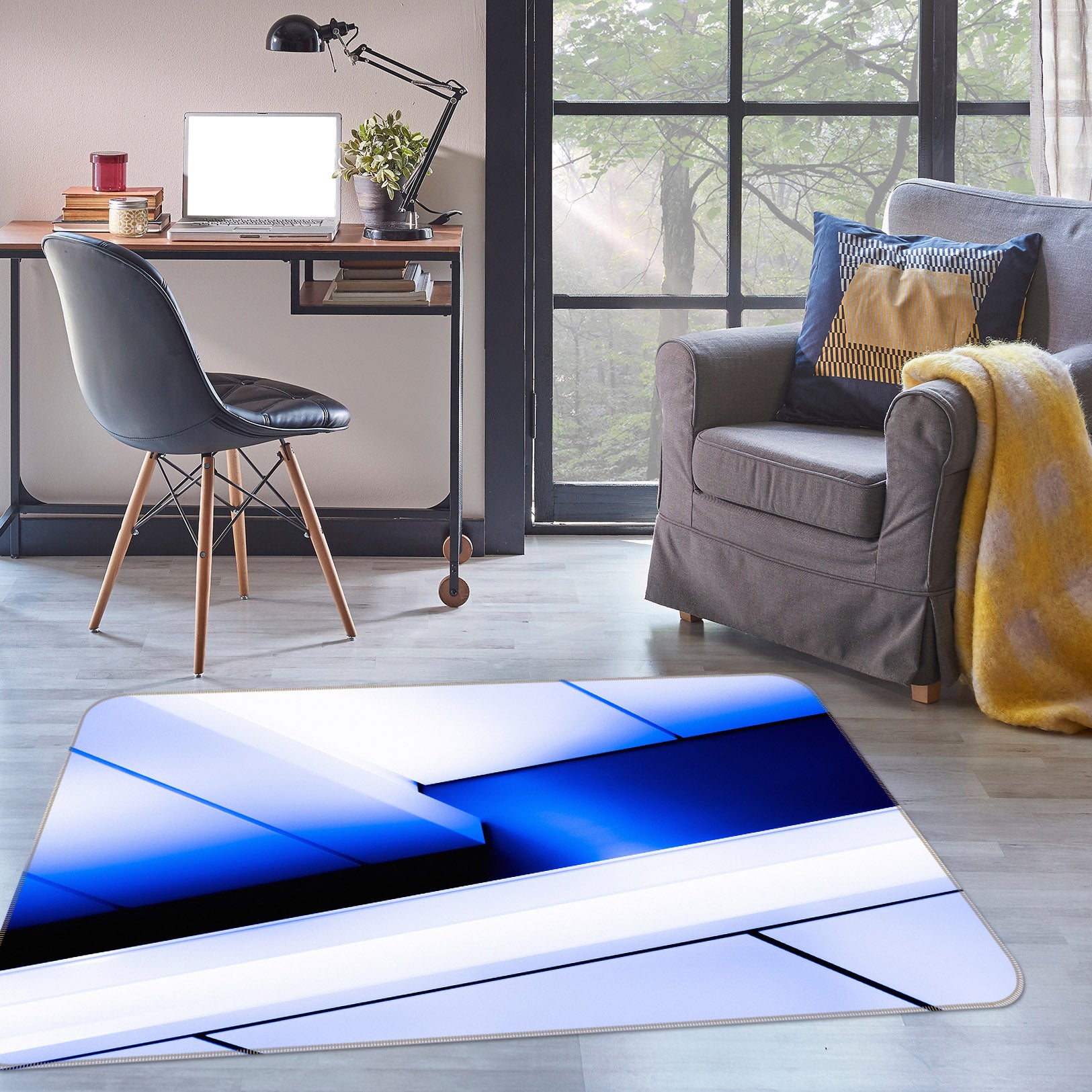 3D Modern Blue 1016 Noirblanc777 Rug Non Slip Rug Mat