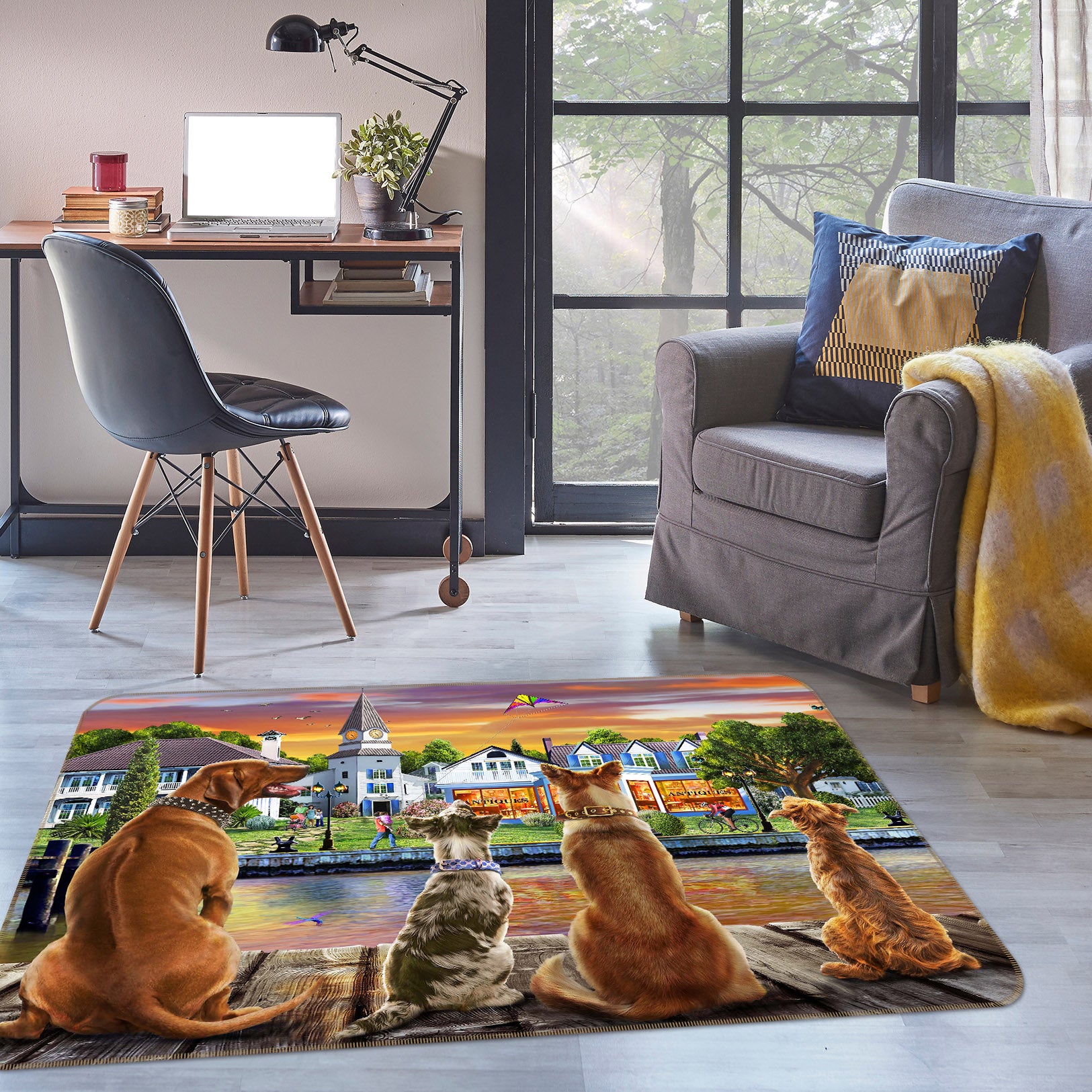 3D Watchdog 1072 Adrian Chesterman Rug Non Slip Rug Mat