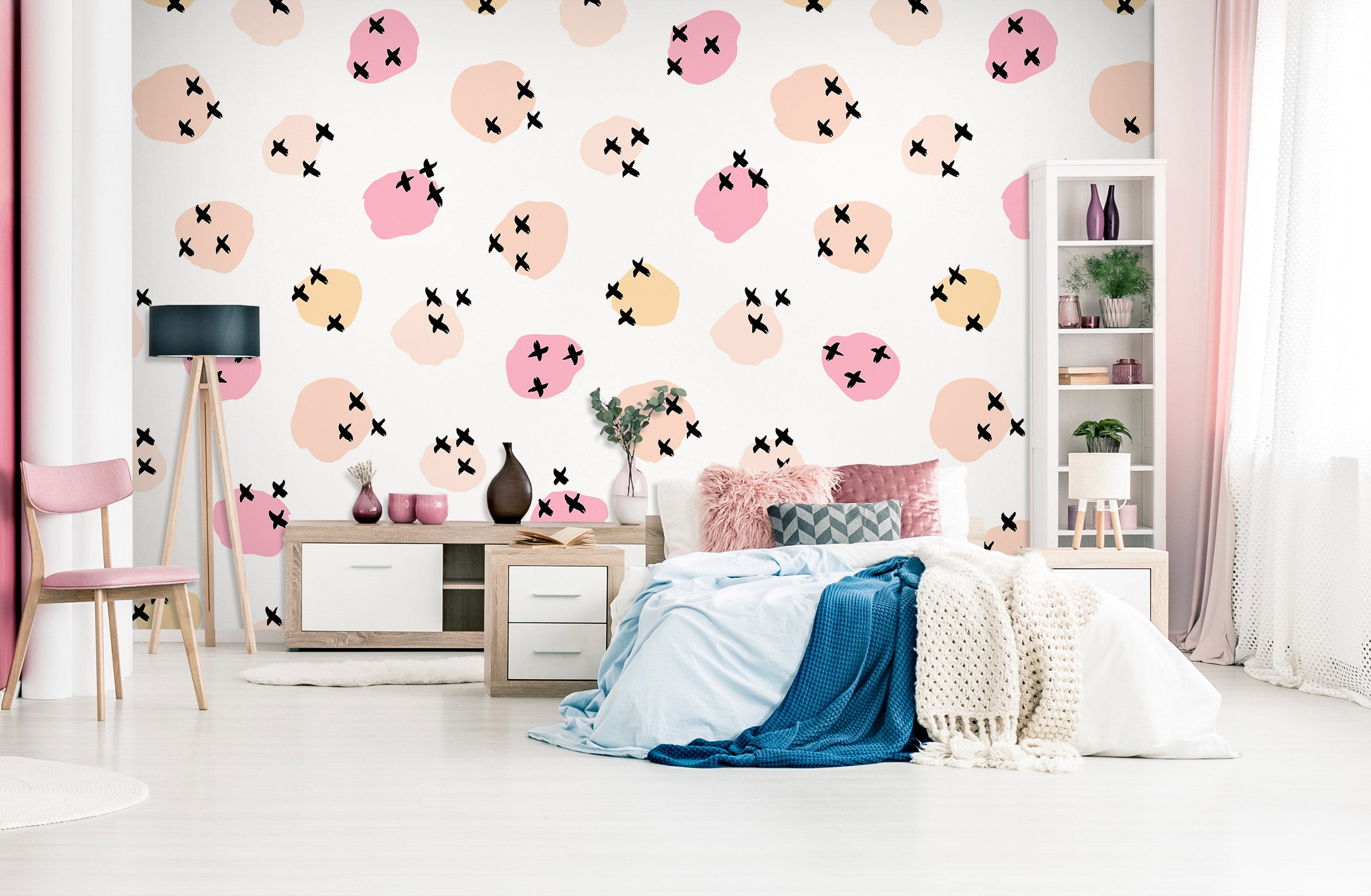 3D Pink Polka Dots 120133 Kashmira Jayaprakash Wall Mural Wall Murals