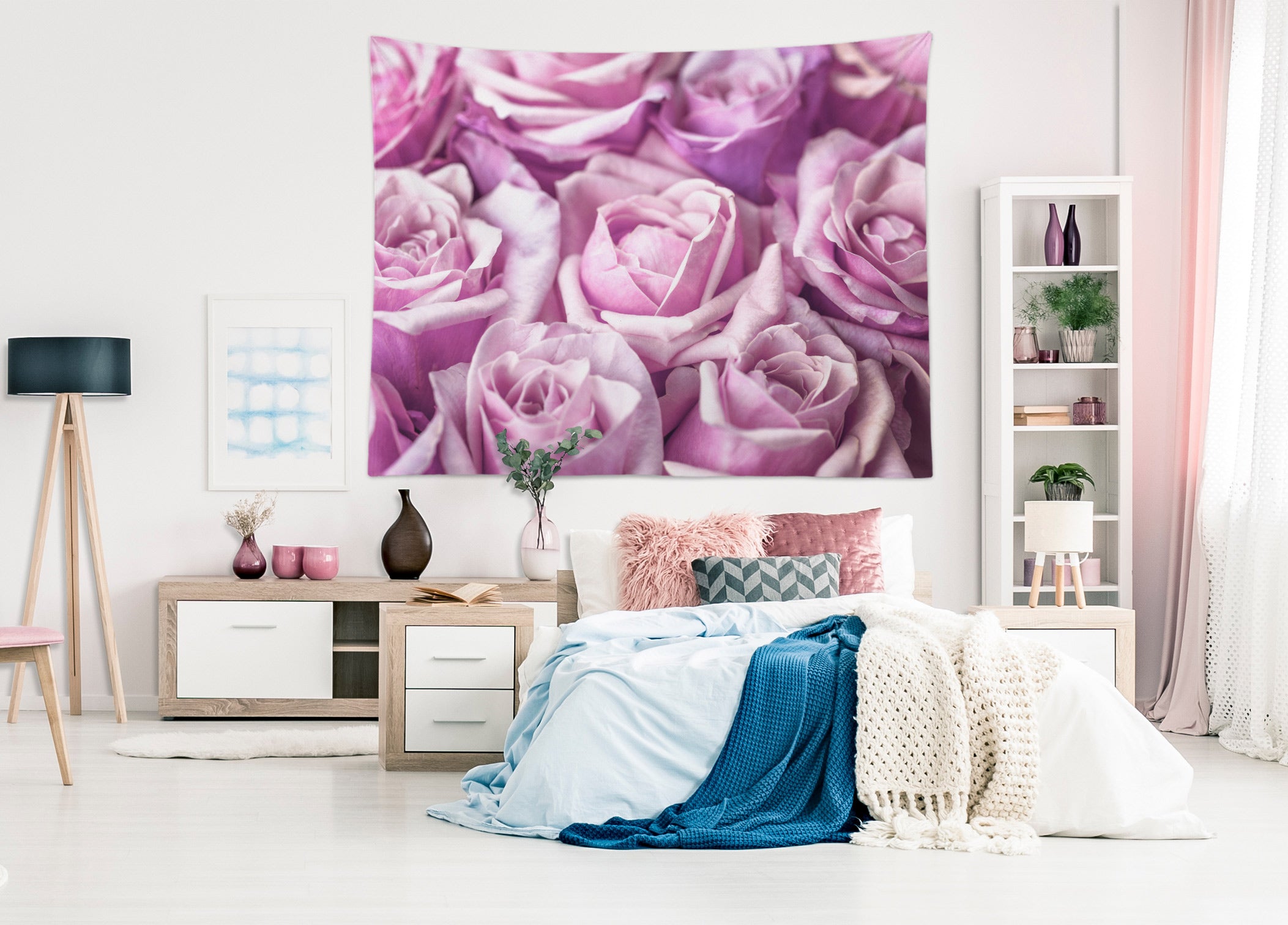 3D Purple Rose 11689 Assaf Frank Tapestry Hanging Cloth Hang