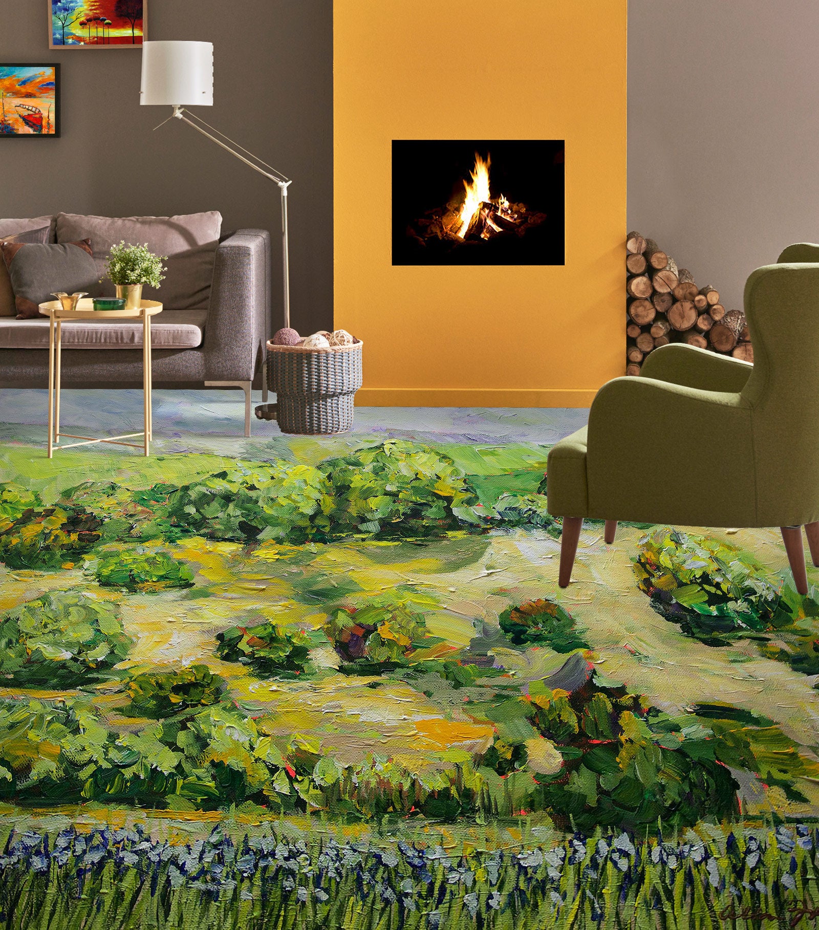 3D Grassland Green Painting 9673 Allan P. Friedlander Floor Mural  Wallpaper Murals Self-Adhesive Removable Print Epoxy