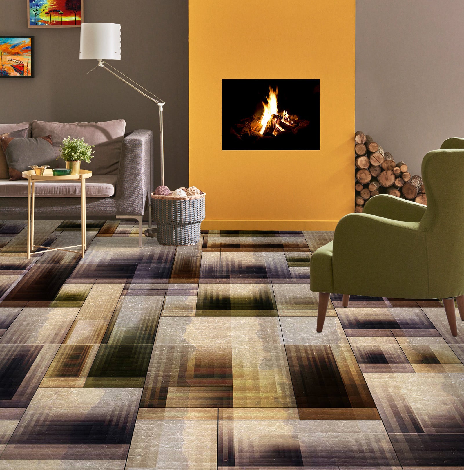 3D Time Cascade Art 1373 Floor Mural  Wallpaper Murals Self-Adhesive Removable Print Epoxy