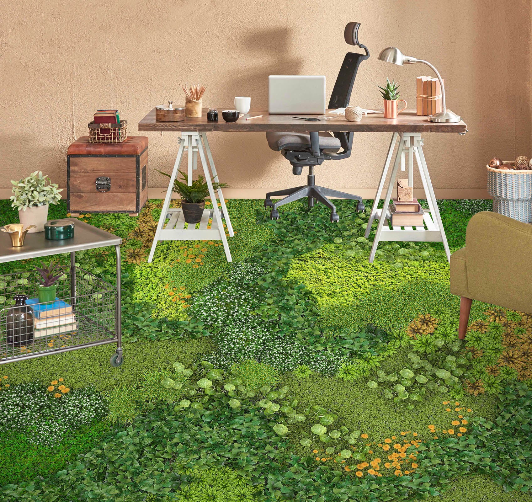 3D Fresh Green Grass 078 Floor Mural  Wallpaper Murals Rug & Mat Print Epoxy waterproof bath floor