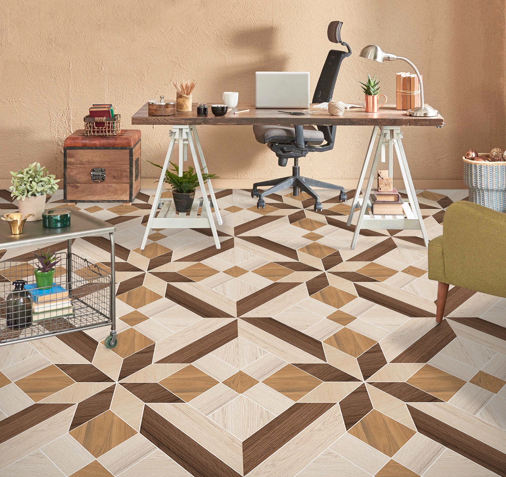 3D Modest Brown Pattern 716 Floor Mural  Wallpaper Murals Rug & Mat Print Epoxy waterproof bath floor