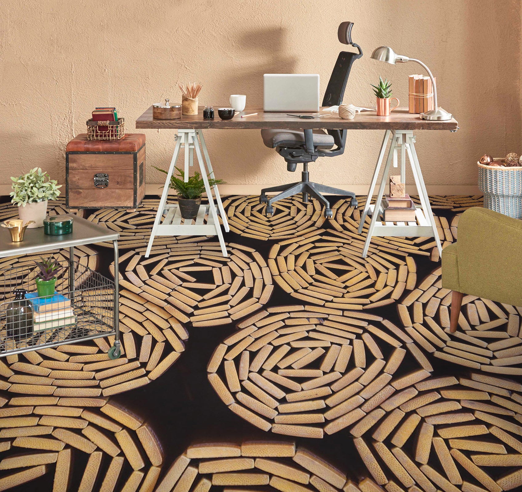 3D Connect Circle 1484 Floor Mural  Wallpaper Murals Self-Adhesive Removable Print Epoxy