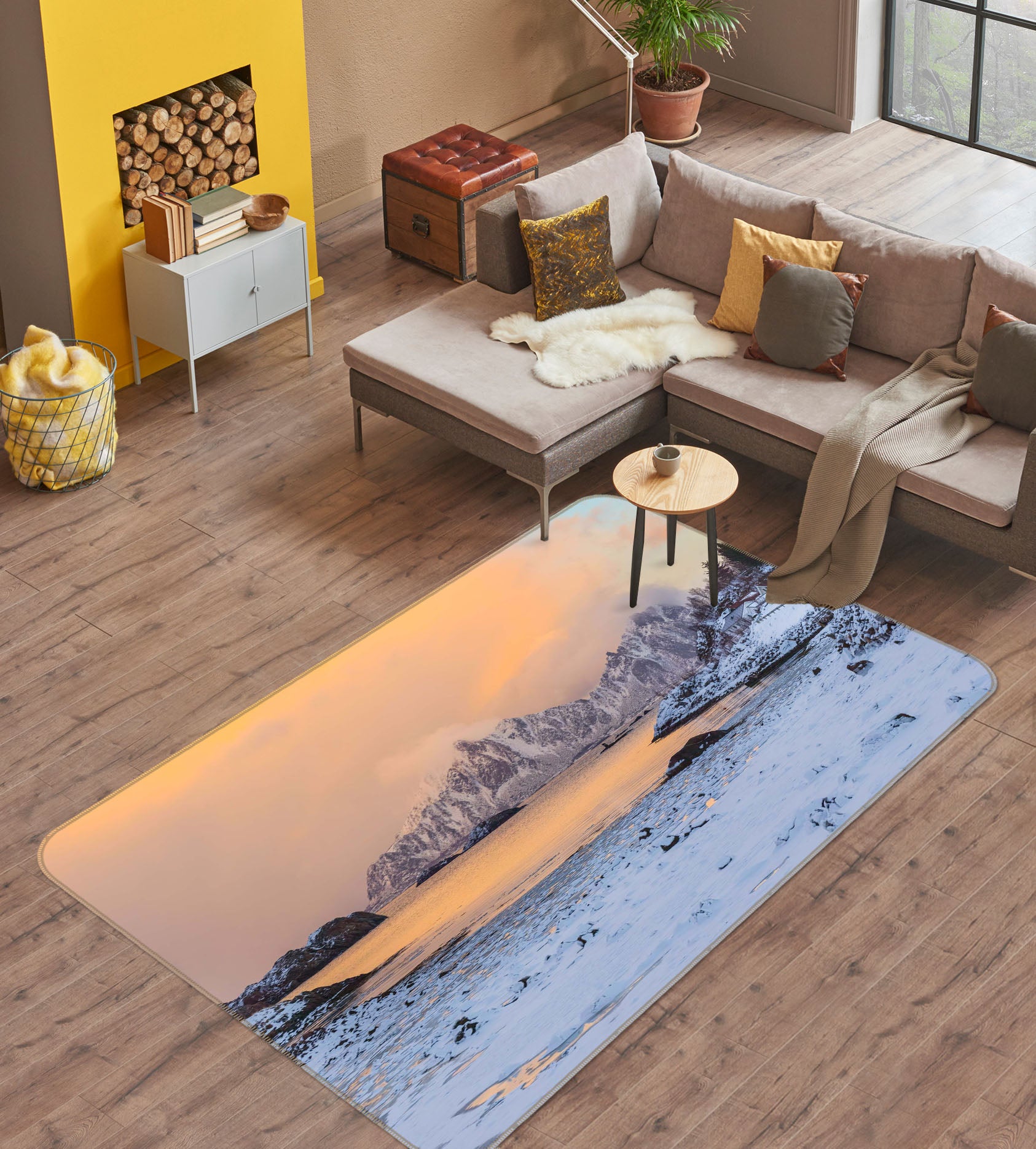 3D Snow Lake 1114 Marco Carmassi Rug Non Slip Rug Mat