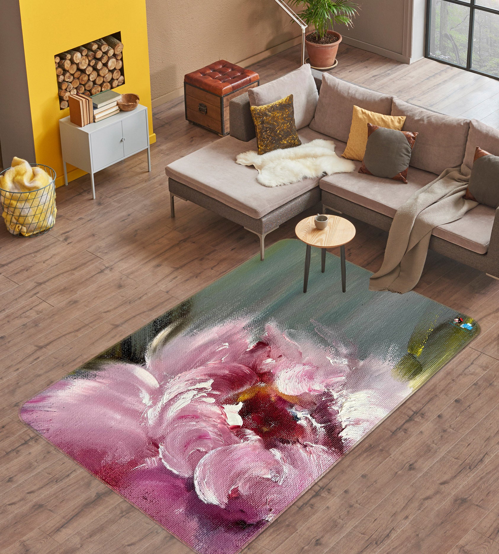 3D Flower Paint 1287 Skromova Marina Rug Non Slip Rug Mat