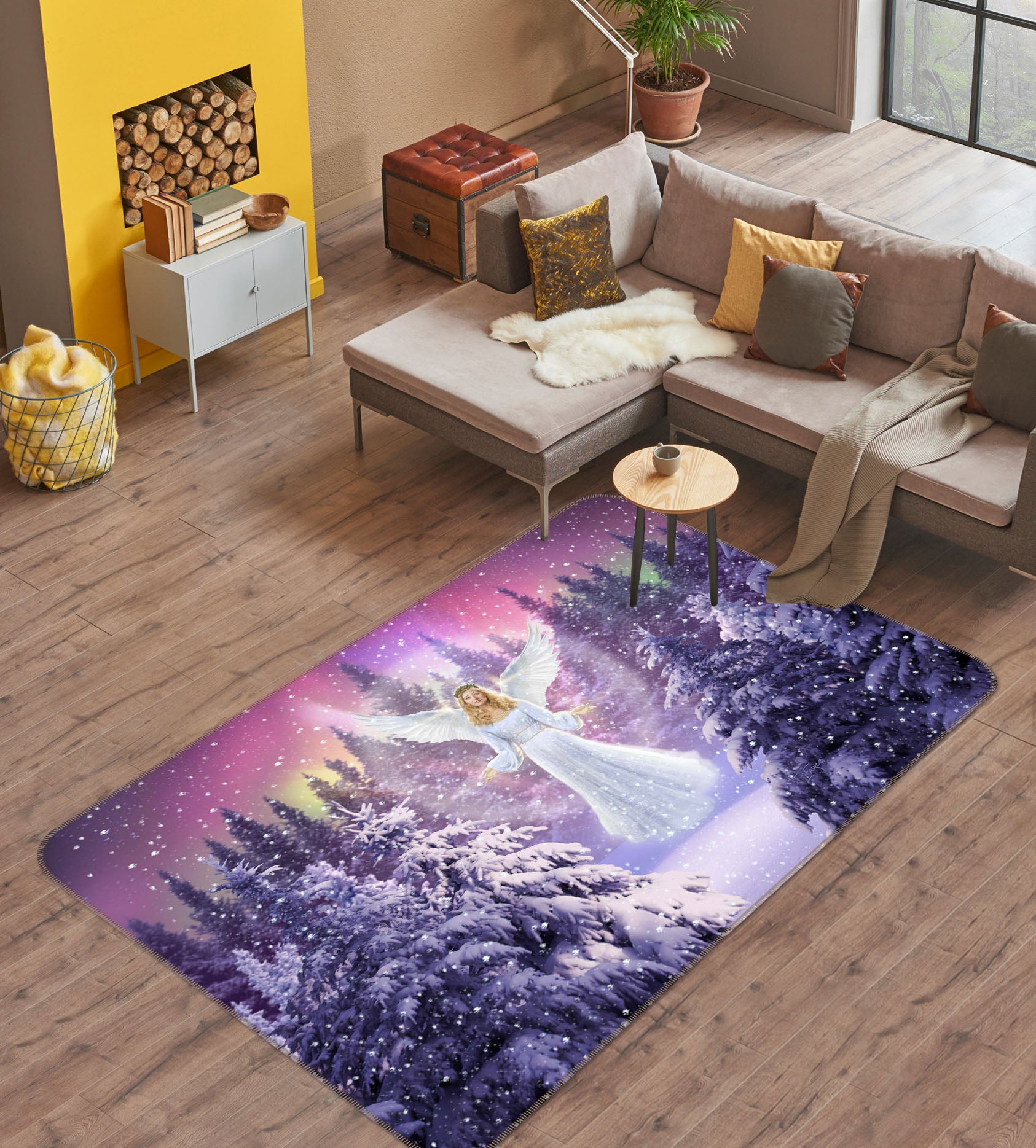 3D Snow Angel 1062 Jerry LoFaro Rug Non Slip Rug Mat