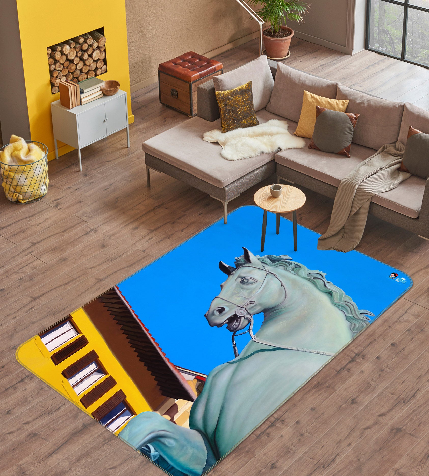 3D Statue Horse 11151 Matthew Holden Bates Rug Non Slip Rug Mat