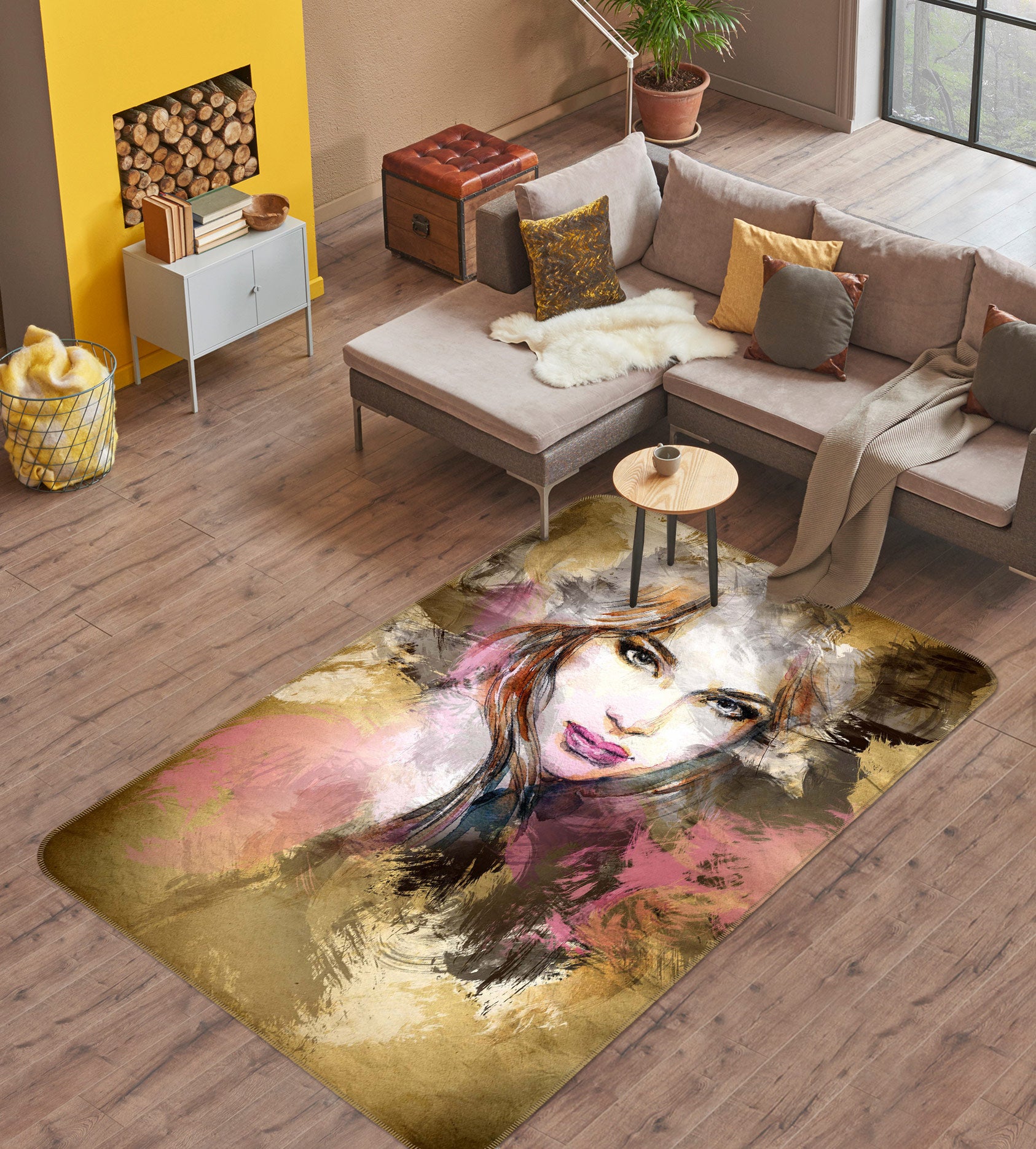 3D Lady Woman 1056 Non Slip Rug Mat