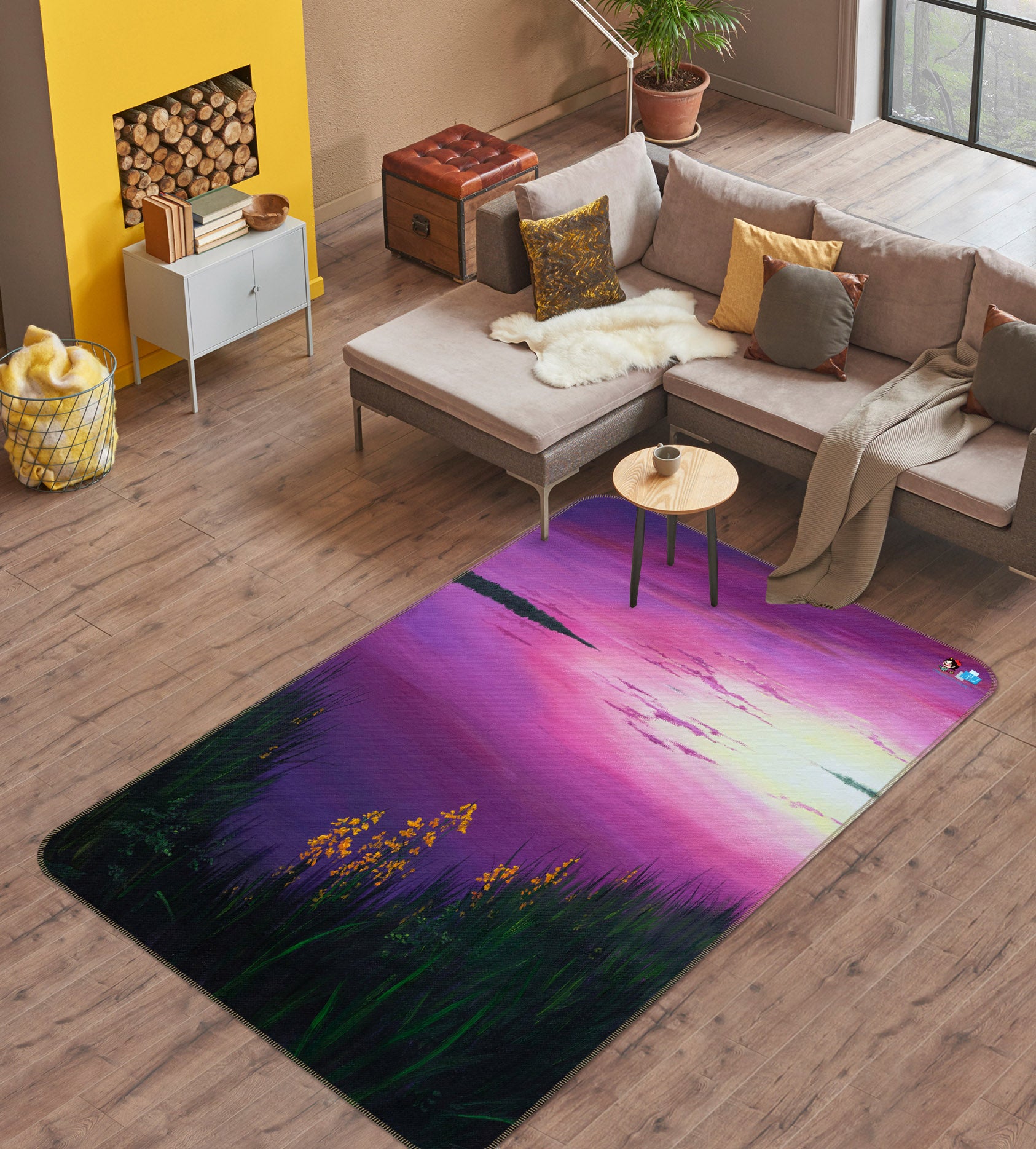 3D Purple Sky 18116 Marina Zotova Rug Non Slip Rug Mat