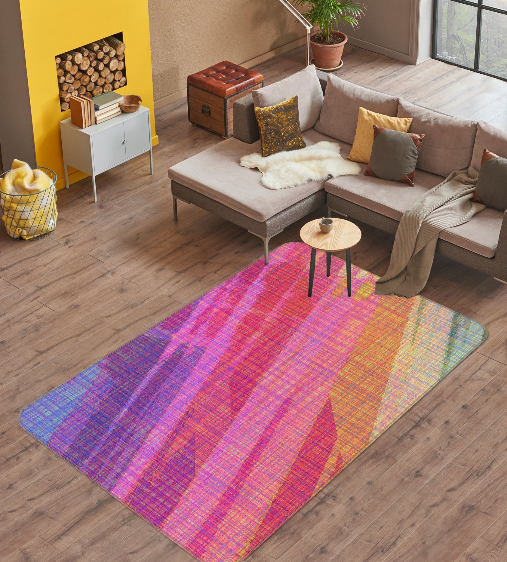 3D Abstract Rainbow 71029 Shandra Smith Rug Non Slip Rug Mat