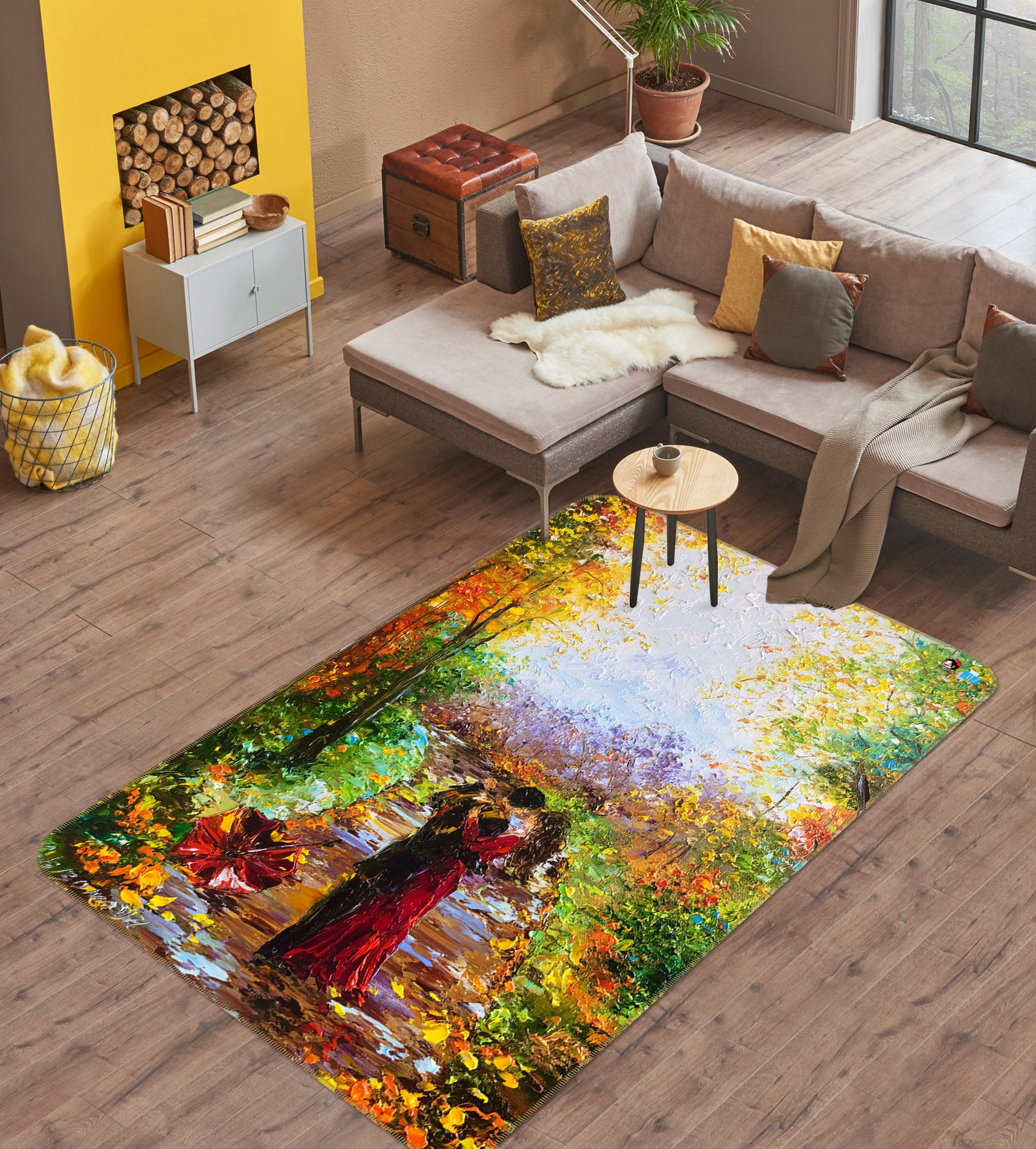 3D Oil Painting Couple 1295 Skromova Marina Rug Non Slip Rug Mat
