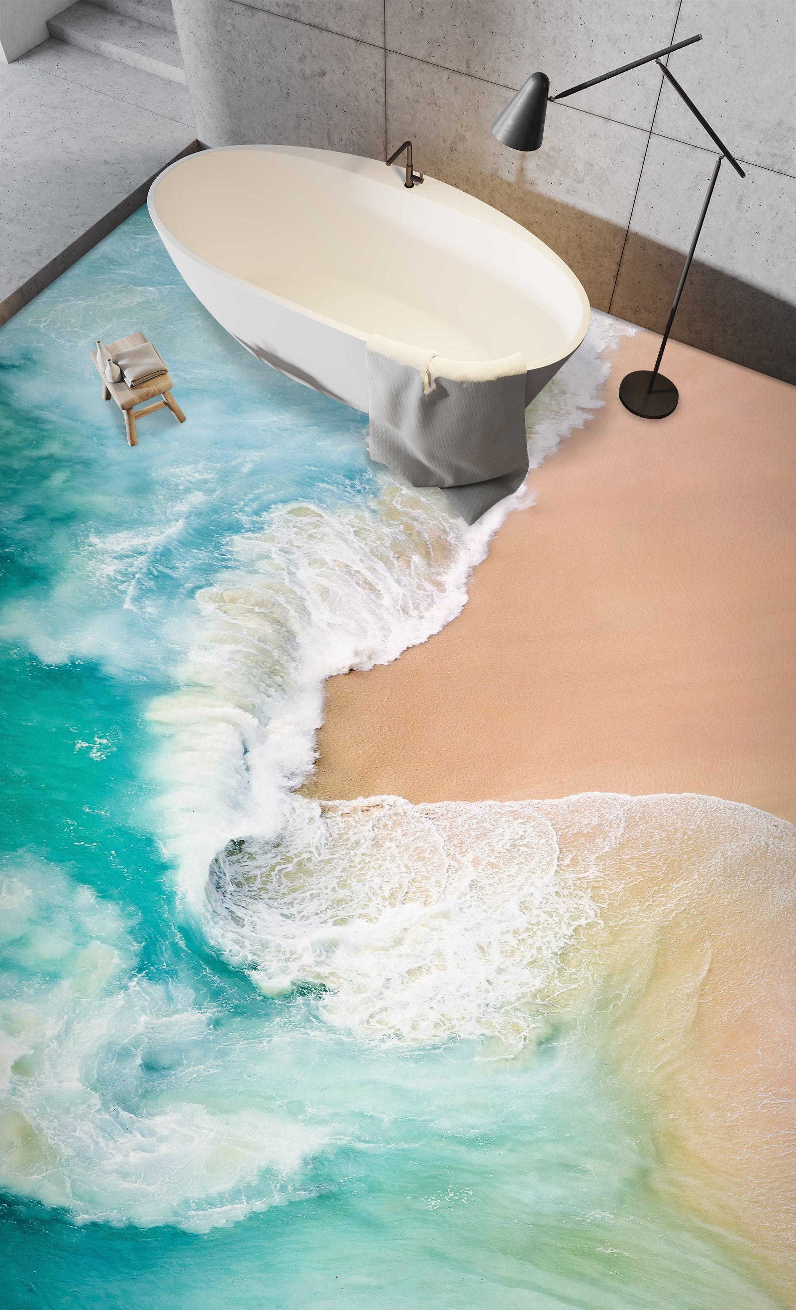 3D Fresh And Happy Waves 804 Floor Mural  Wallpaper Murals Rug & Mat Print Epoxy waterproof bath floor