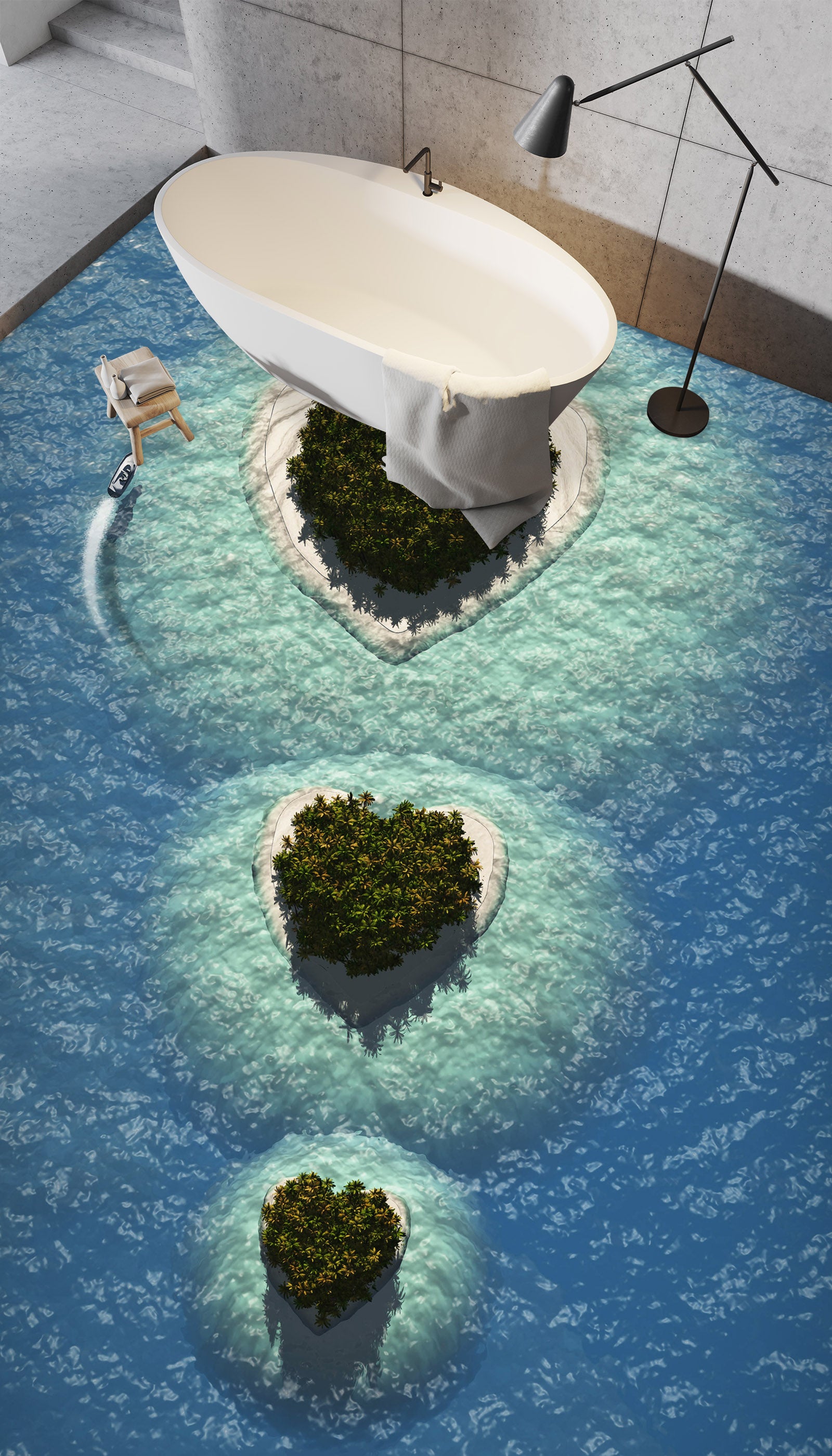 3D Love Plant Island 395 Floor Mural  Wallpaper Murals Rug & Mat Print Epoxy waterproof bath floor