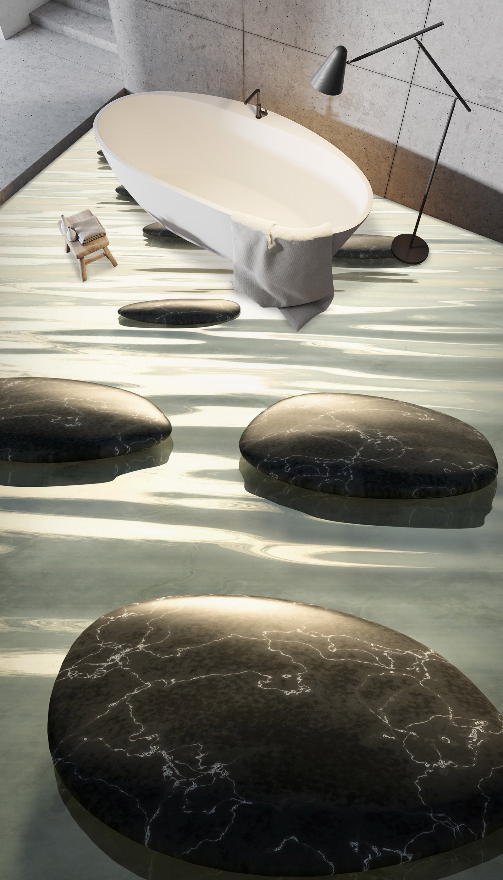 3D Black Cobblestone Road 1094 Floor Mural  Wallpaper Murals Self-Adhesive Removable Print Epoxy