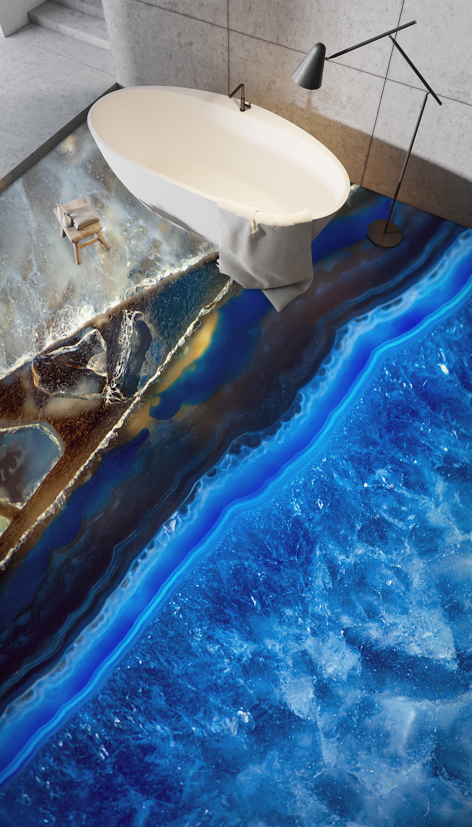 3D Shining Fantasy Blue 1001 Floor Mural  Wallpaper Murals Self-Adhesive Removable Print Epoxy