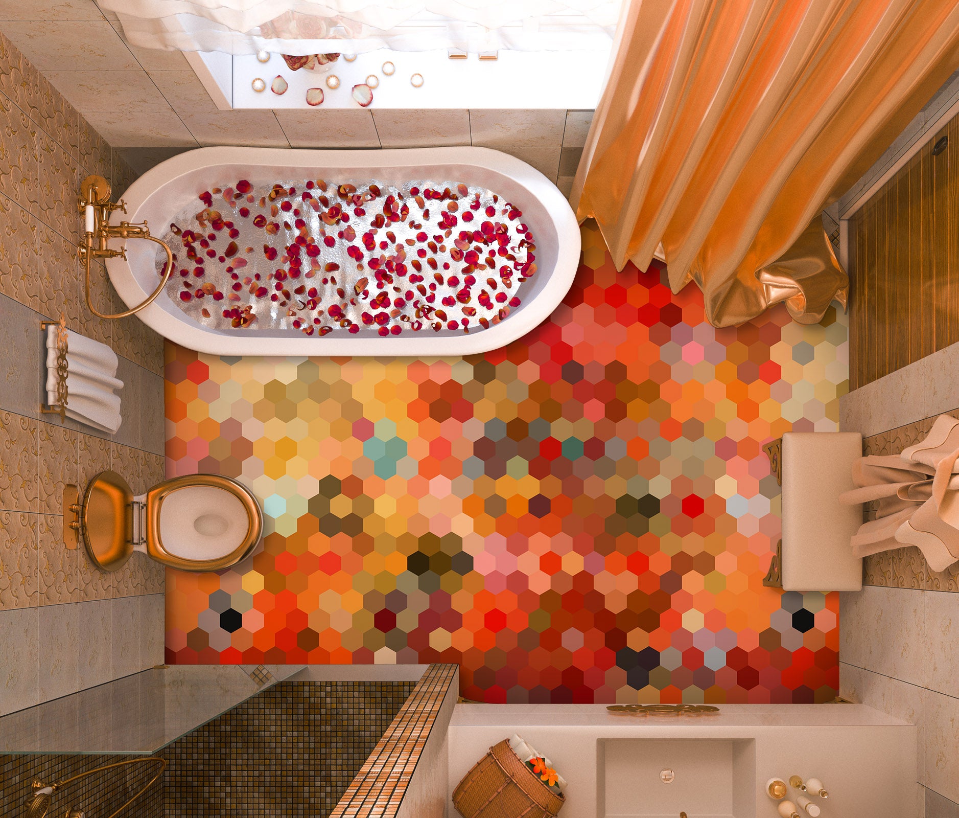 3D Rich Color Mosaic 531 Floor Mural  Wallpaper Murals Rug & Mat Print Epoxy waterproof bath floor