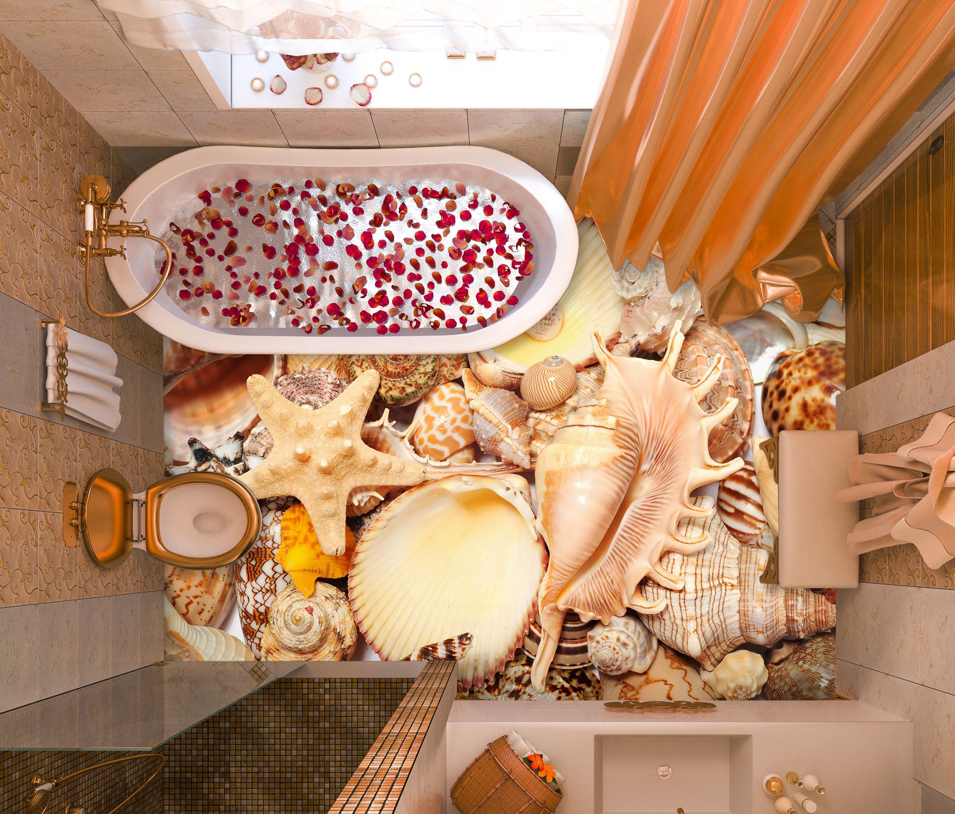 3D Beach Bathing 516 Floor Mural  Wallpaper Murals Rug & Mat Print Epoxy waterproof bath floor