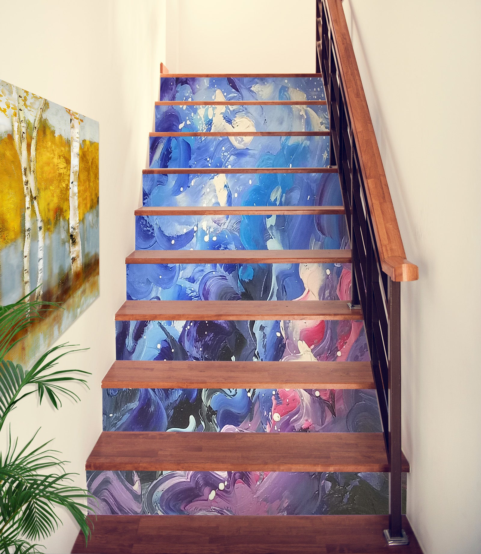 3D Charming Purple 589 Stair Risers