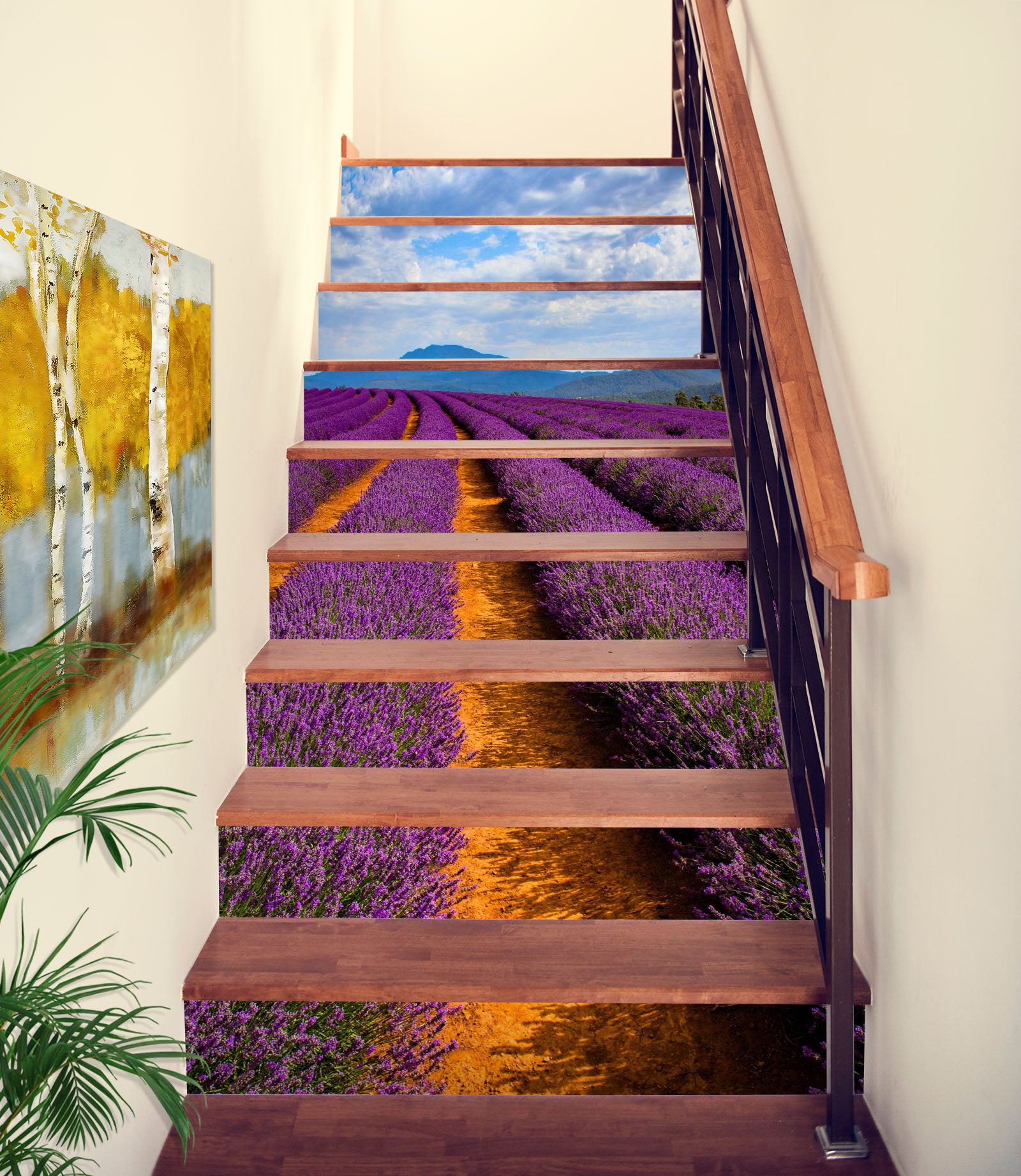 3D Rich And Charming Lavender 499 Stair Risers