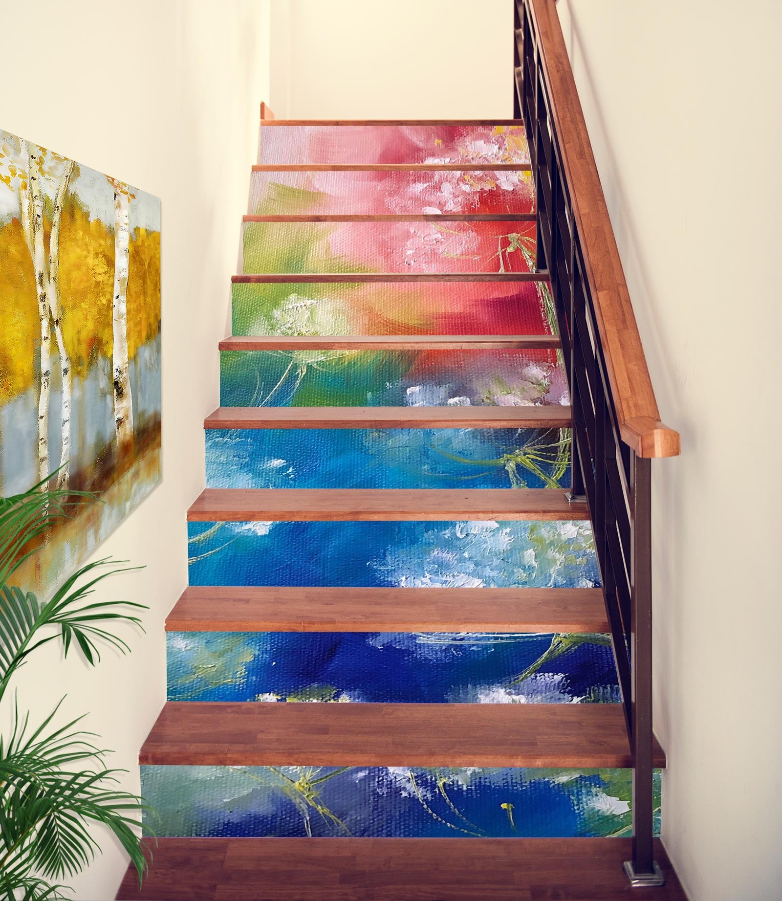 3D Colorful Flower 2214 Skromova Marina Stair Risers