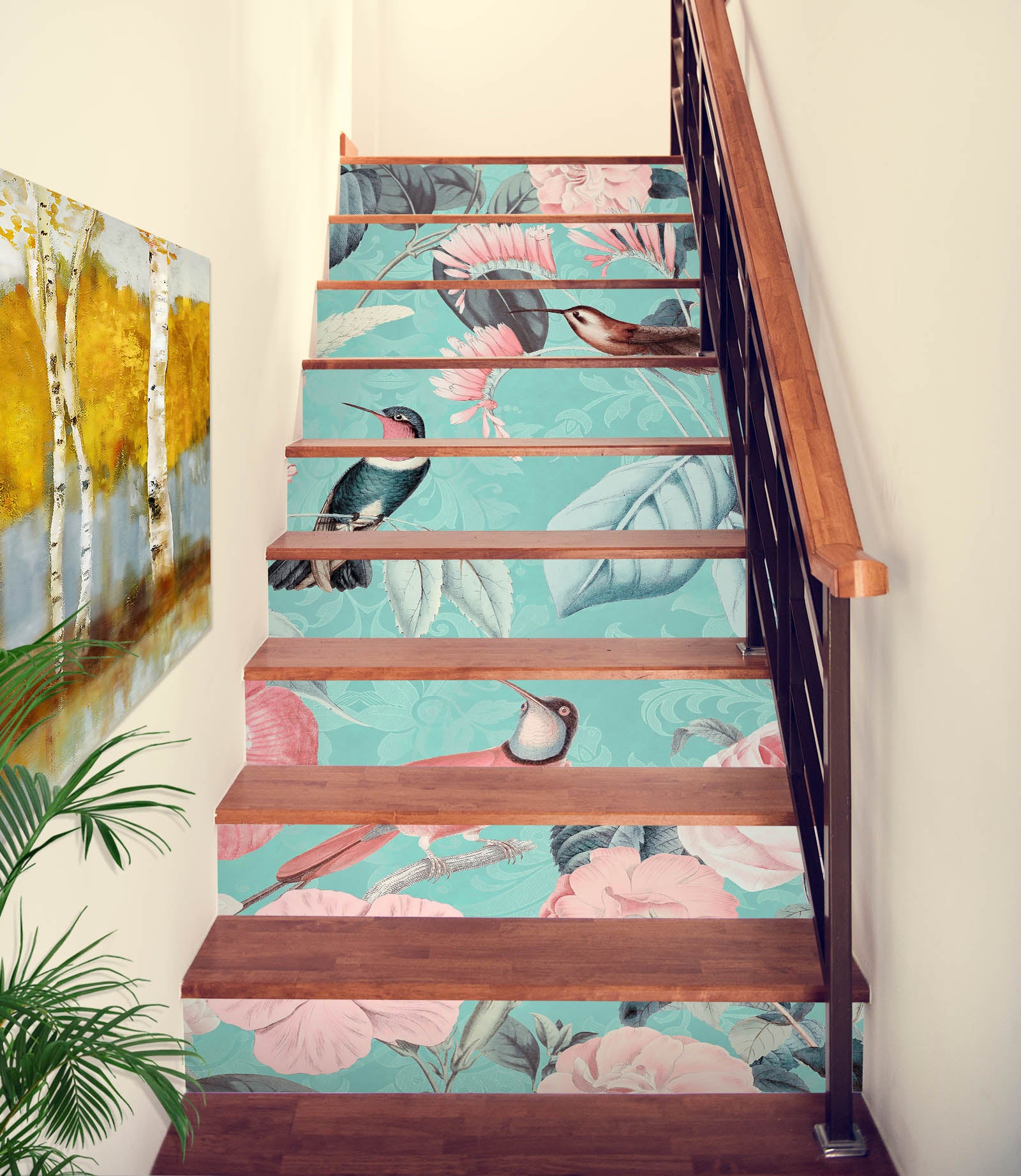 3D Bird Leaves 109223 Andrea Haase Stair Risers