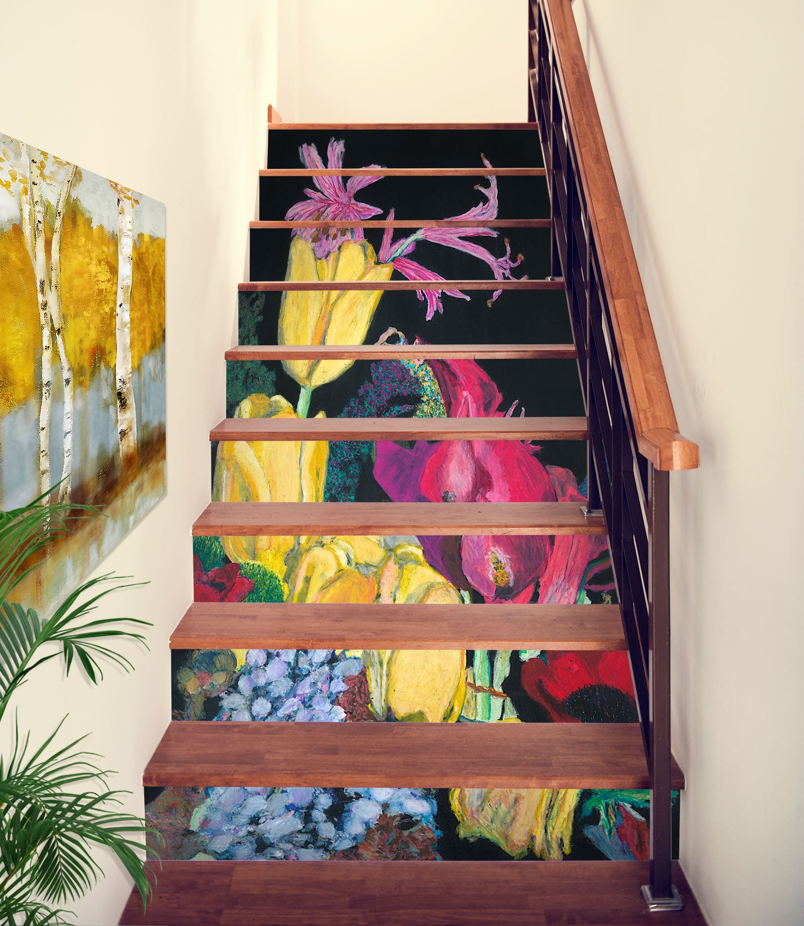 3D Various Colored Flowers 90153 Allan P. Friedlander Stair Risers