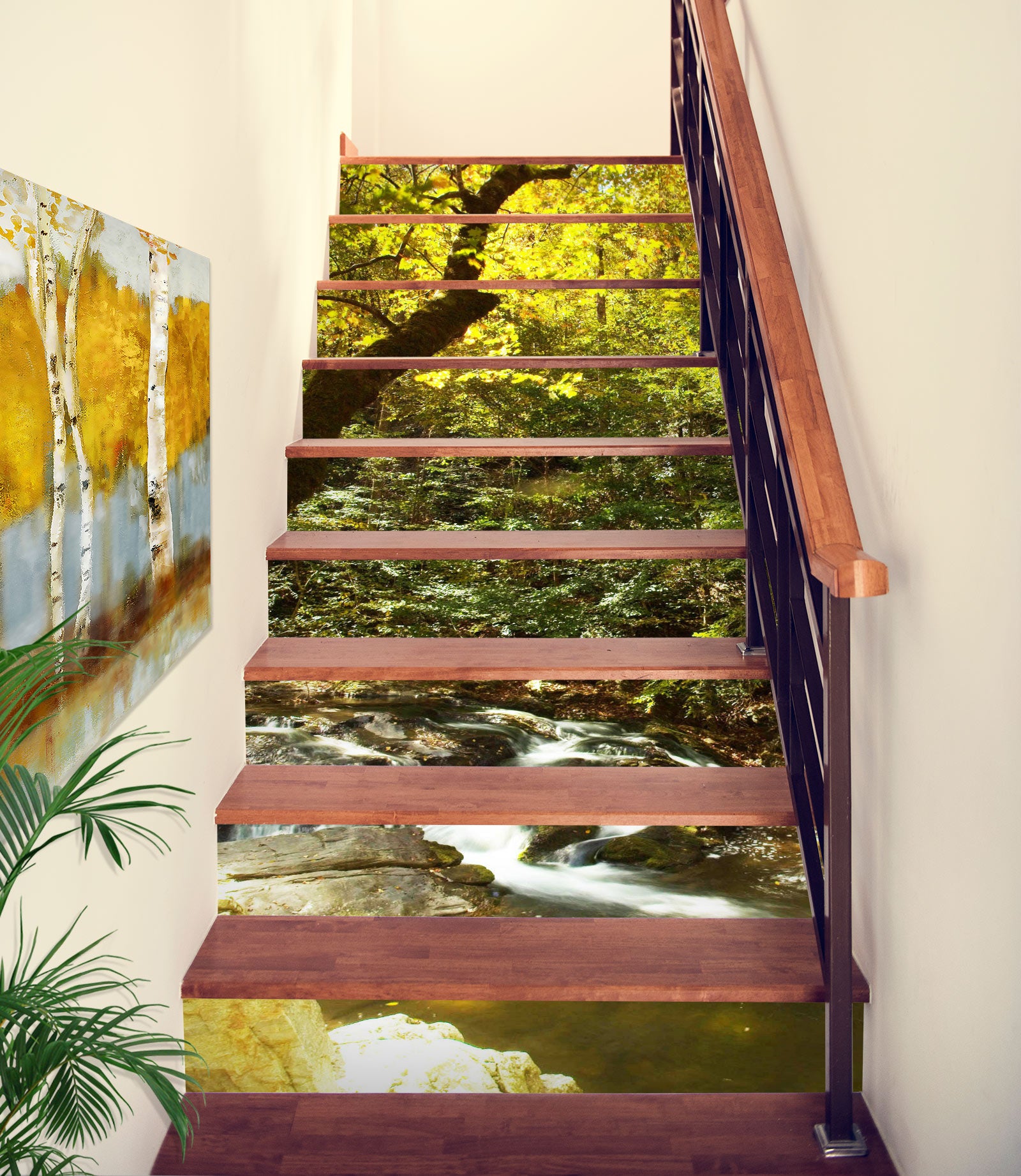 3D Jungle Stream 101107 Kathy Barefield Stair Risers