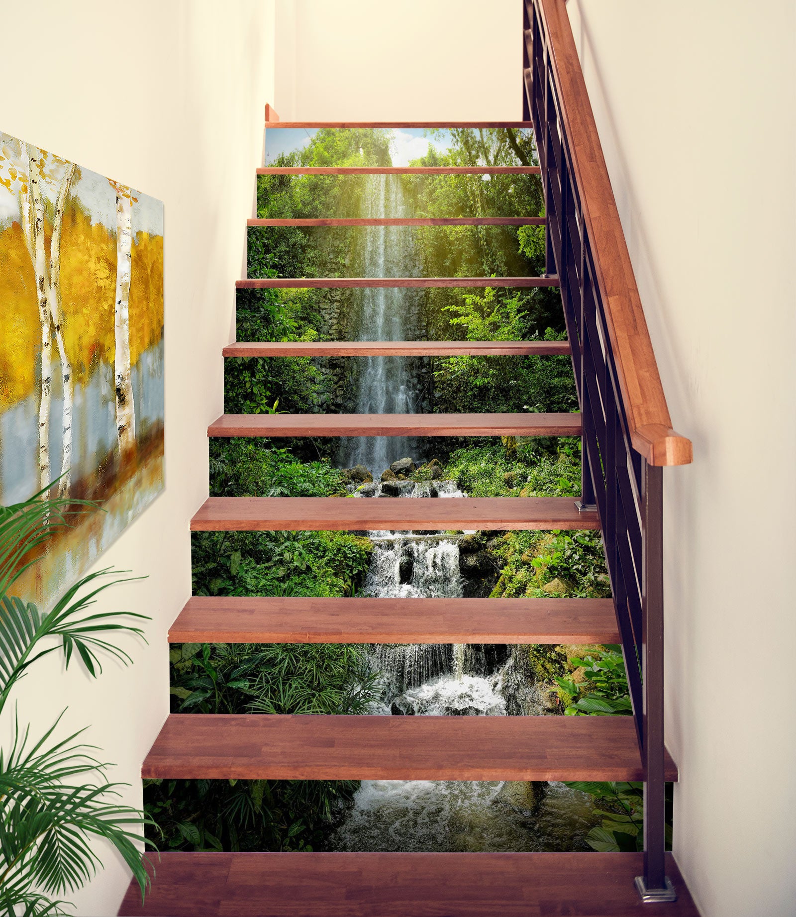 3D Nikko Alpine Waterfall 346 Stair Risers