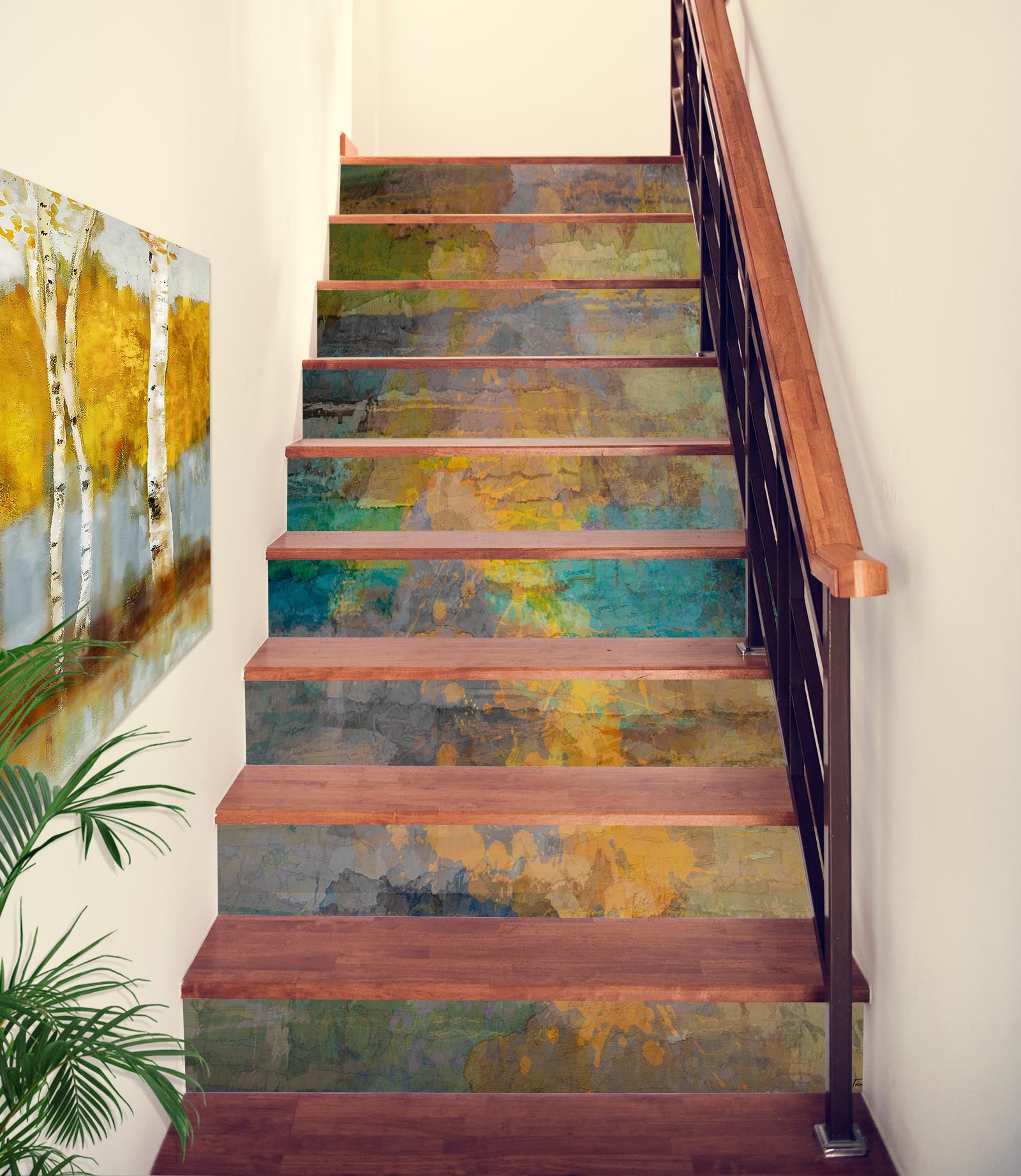 3D Yellow Green Pigment Texture 104204 Michael Tienhaara Stair Risers