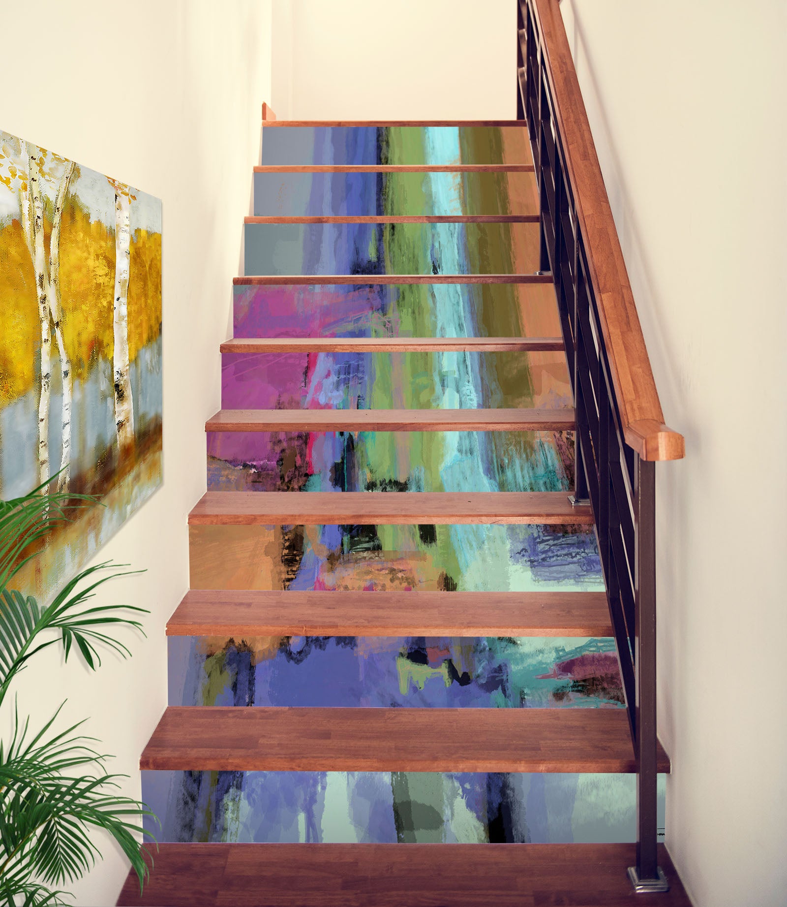 3D Colorful Paint Brush Texture 104197 Michael Tienhaara Stair Risers